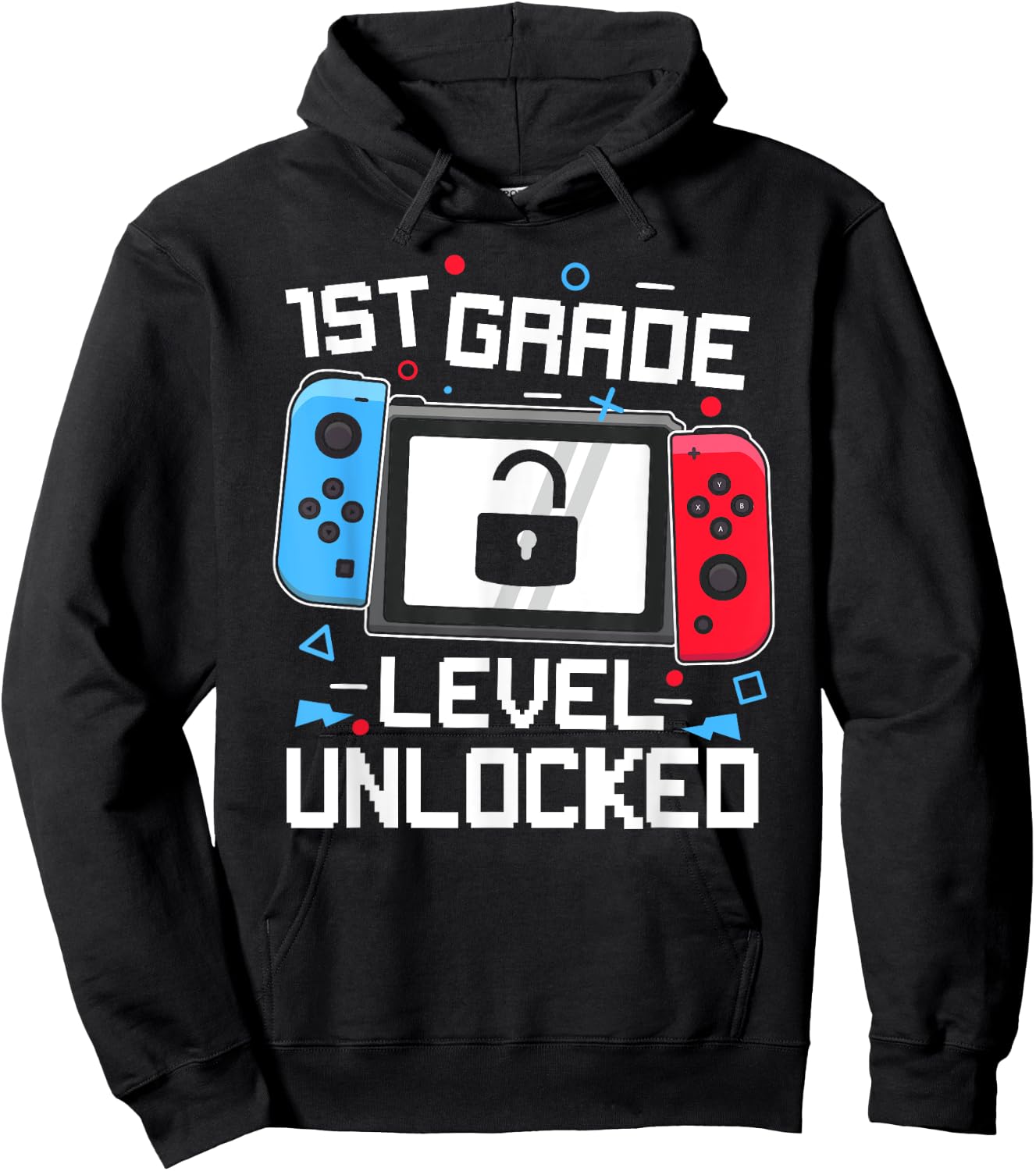 1st Grade Level Unlocked Video Game Back to School Boys Hoodie - Hoodie | Black