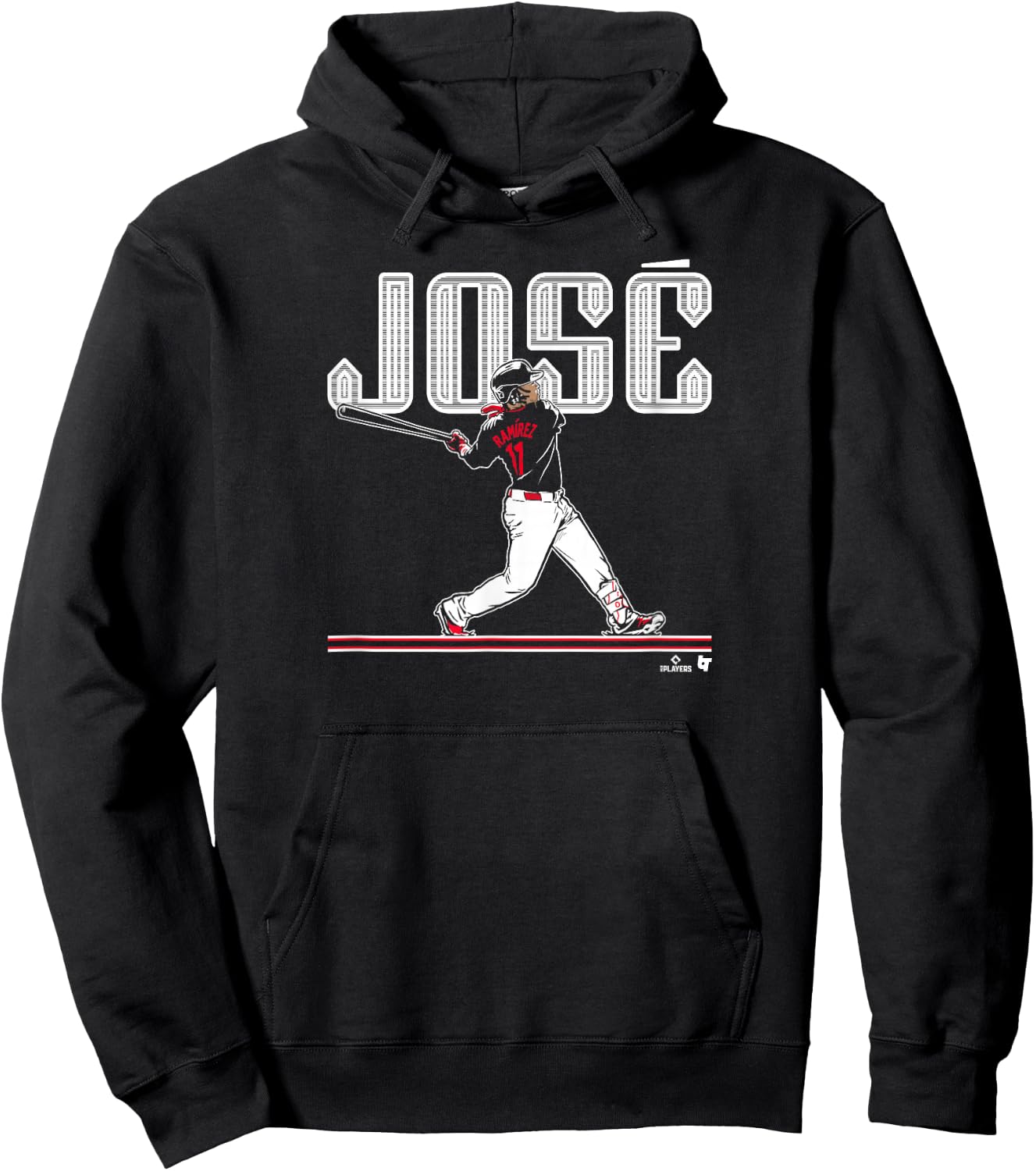 Jose Ramirez - Slugger Swing - Cleveland Baseball Hoodie - Hoodie | Black