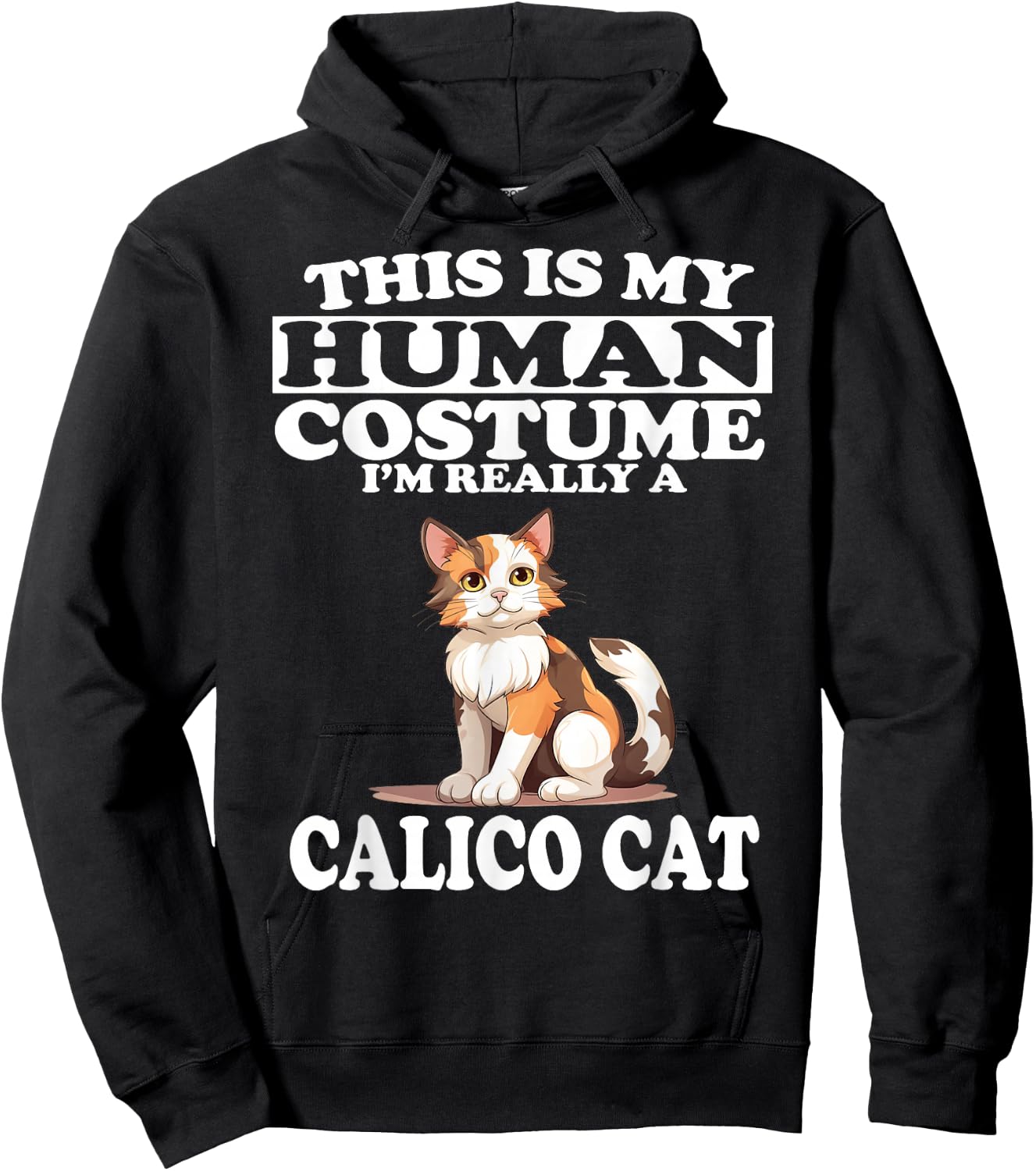 This is My Human Costume I'm Really A Calico Cat Hoodie - Hoodie | Black