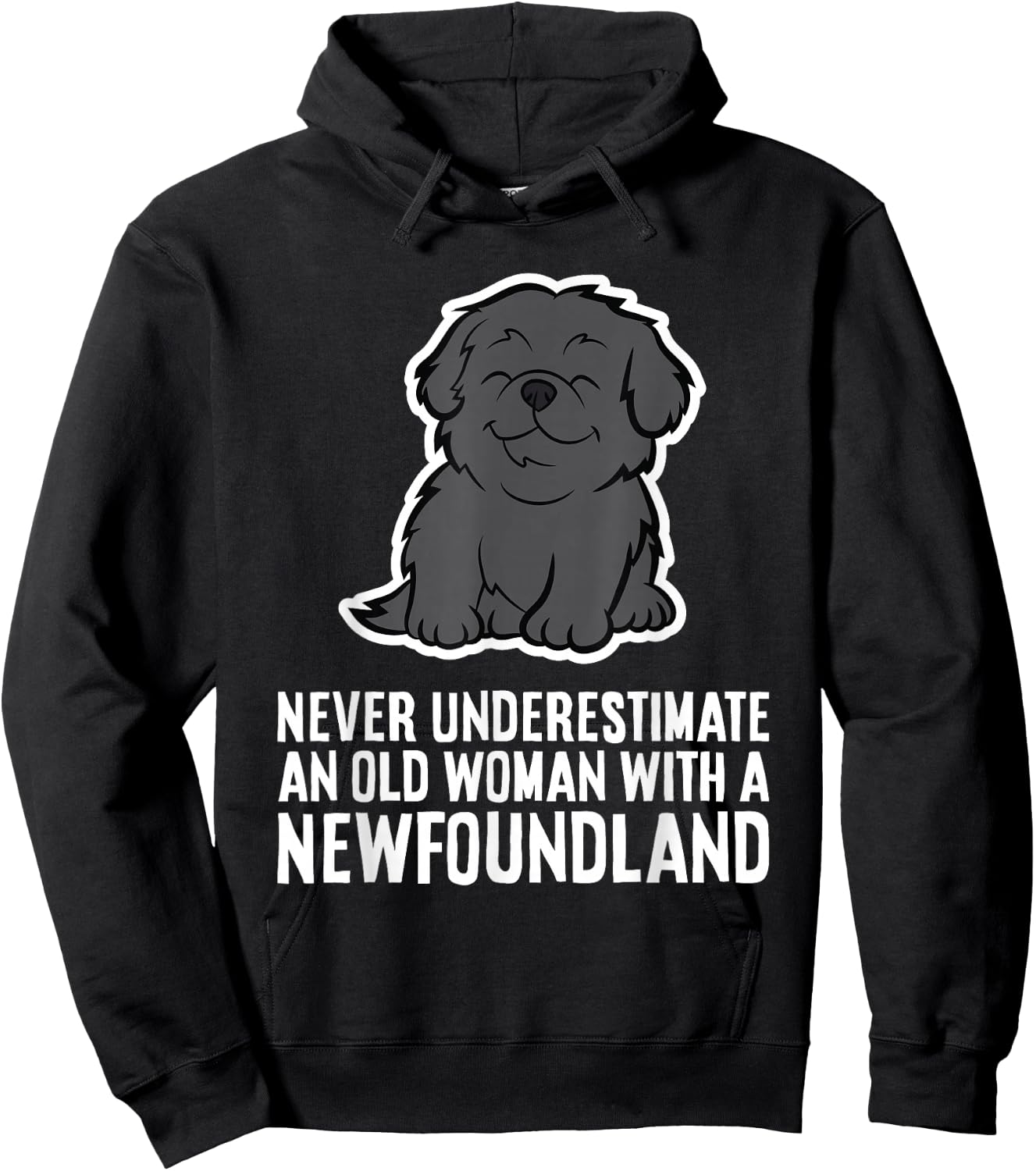 Never Underestimate An Old Woman With A Newfoundland Hoodie - Hoodie | Black