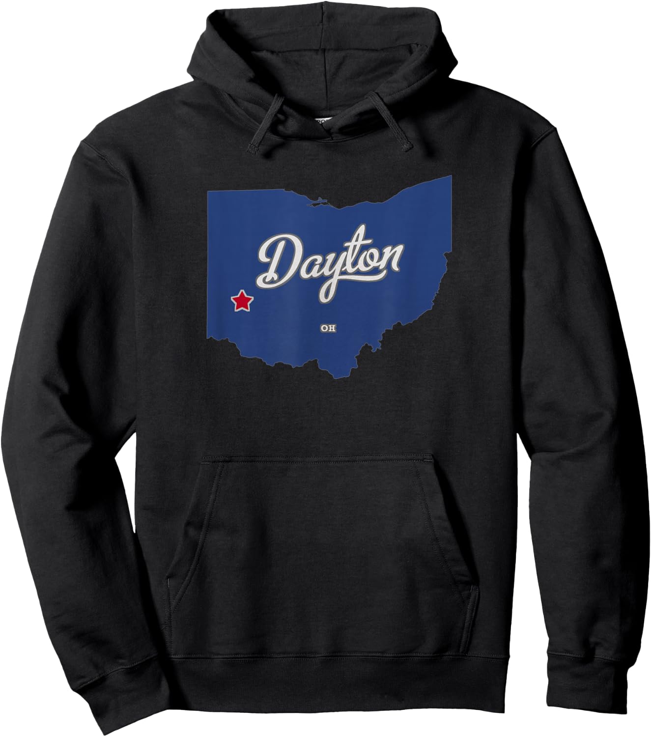 Dayton Ohio OH Map Hoodie - Hoodie | Black