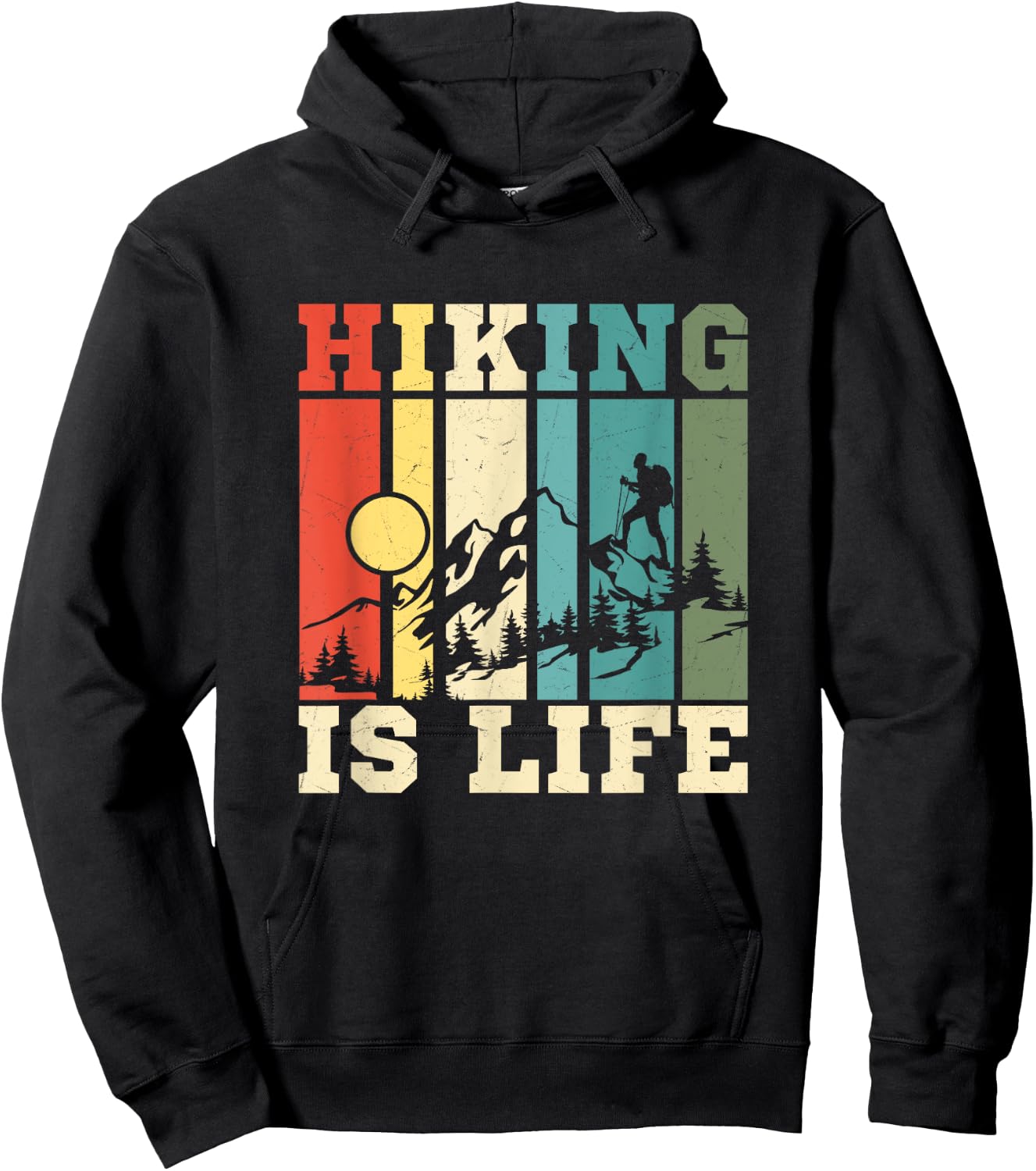 Hiking Is Life Mountain Hiker Hoodie - Hoodie | Black