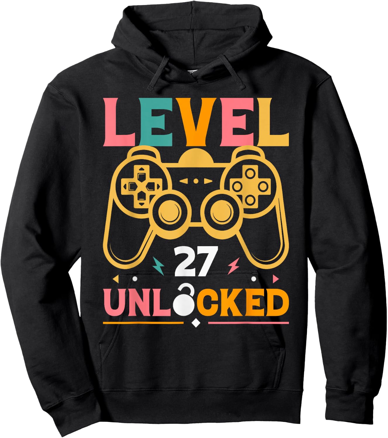 Level 27 Unlocked - 27th Birthday Gamer Hoodie - Hoodie | Black