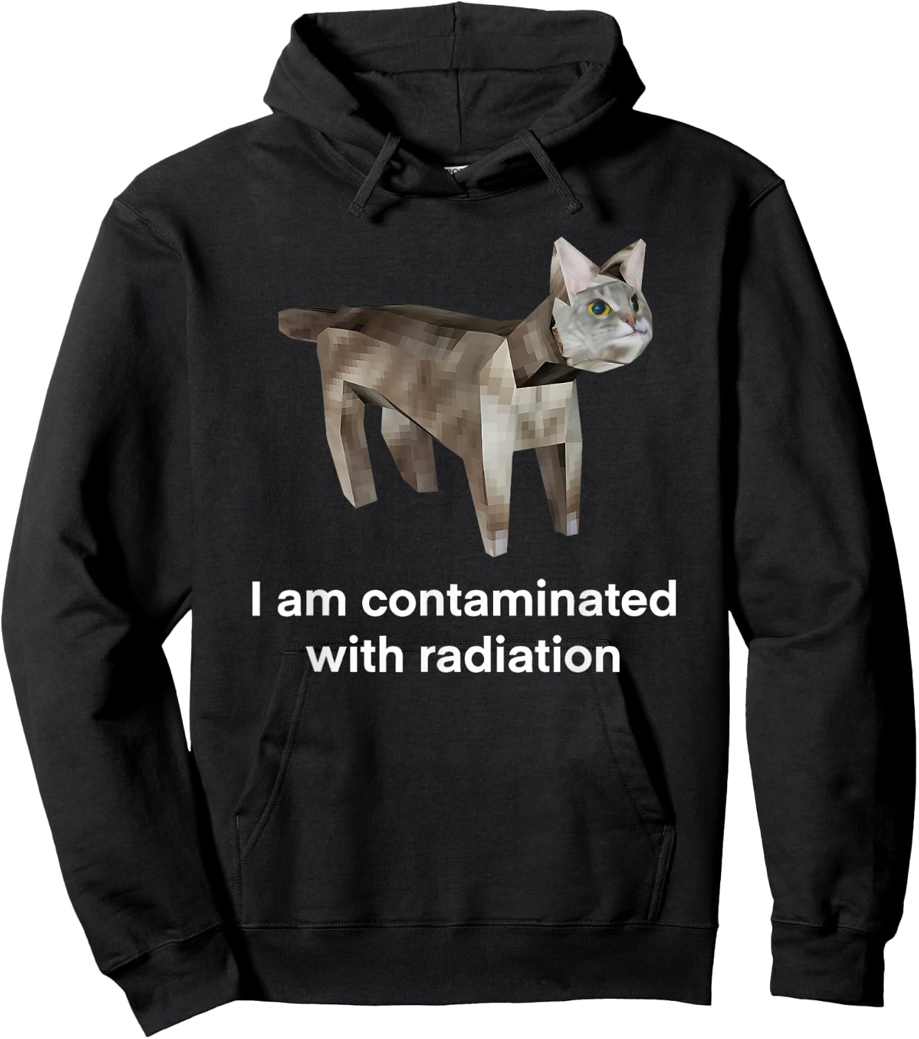 I Am Contaminated with Radiation Cat Hoodie - Hoodie | Black