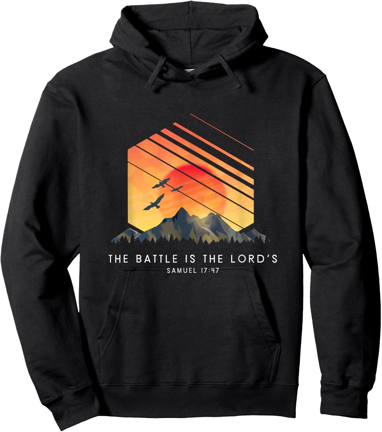 The Battle Is The Lord’s Samuel 17:47 - Religious Bible Hoodie - Hoodie | Black