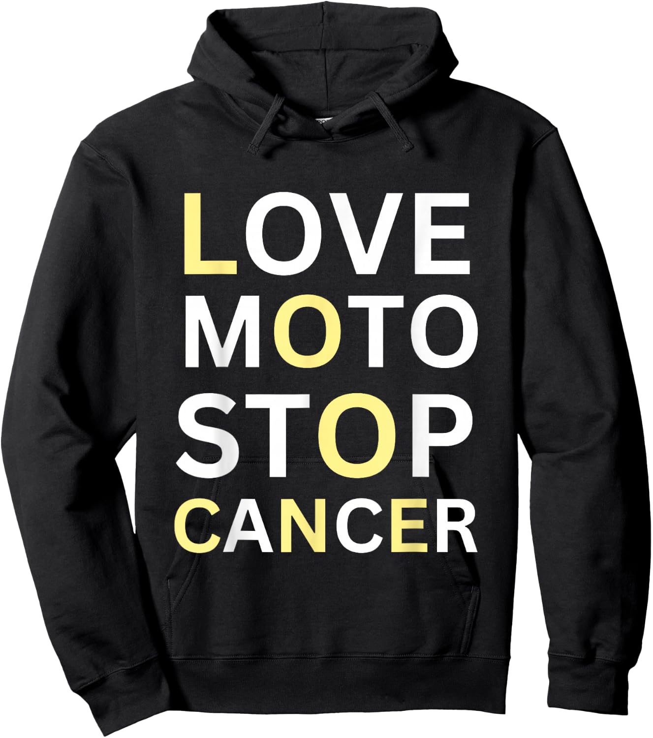 Love Moto Stop Cancer Hoodie - Hoodie | Black