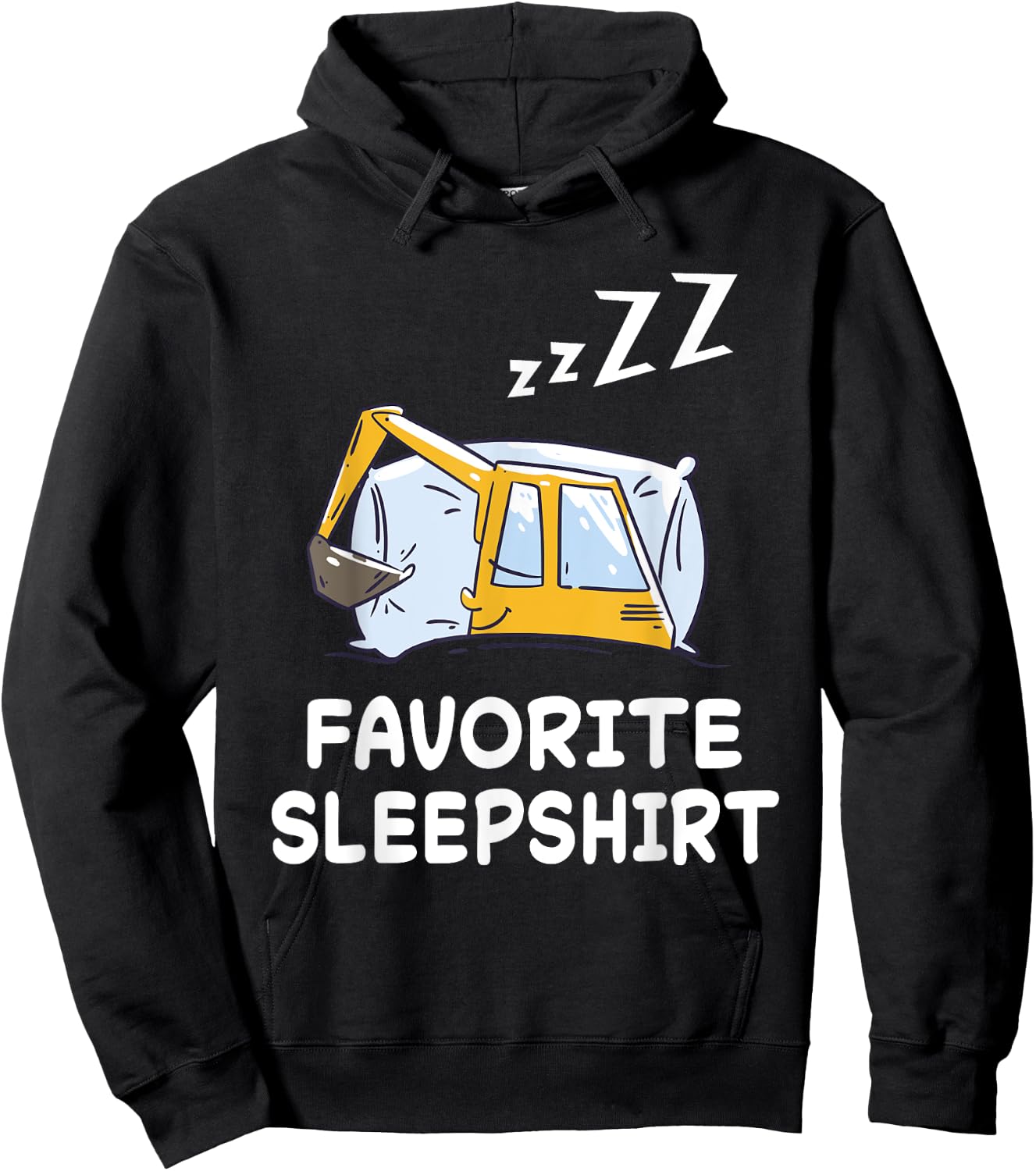 Dredger Digger Excavator Nap Sleeping Sleep Pajama Nightgown Hoodie - Hoodie | Black