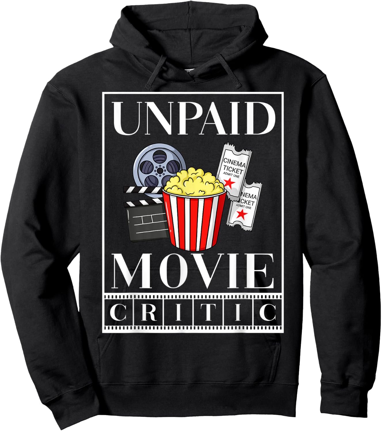Cinema Watching Movie Watch Night Theater Popcorn Hoodie - Hoodie | Black
