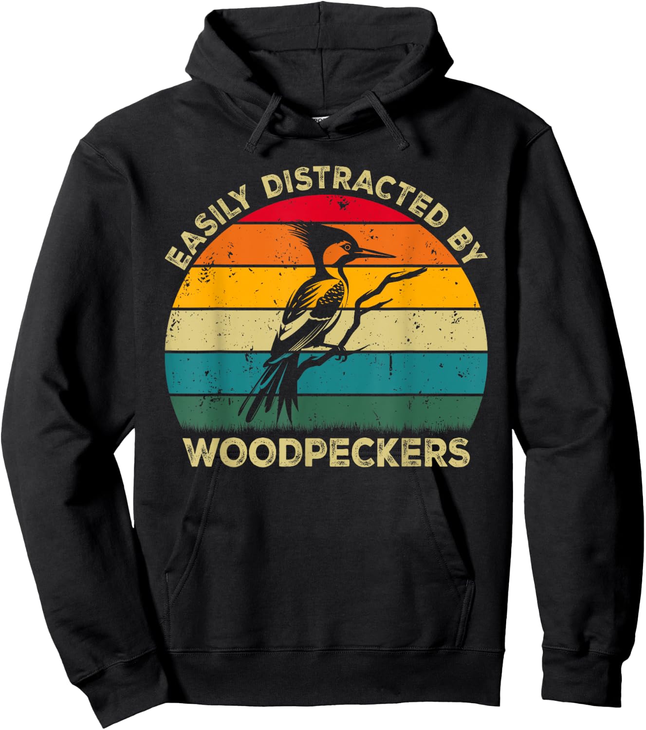 Easily Distracted By Woodpeckers, Cute Woodpecker Lovers Hoodie - Hoodie | Black