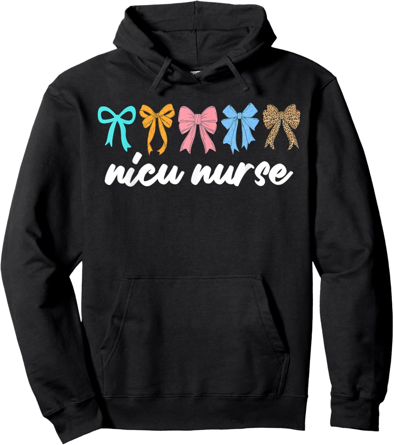 NICU Nurse Neonatal Intensive Care Unit Cute Bow Hoodie - Hoodie | Black