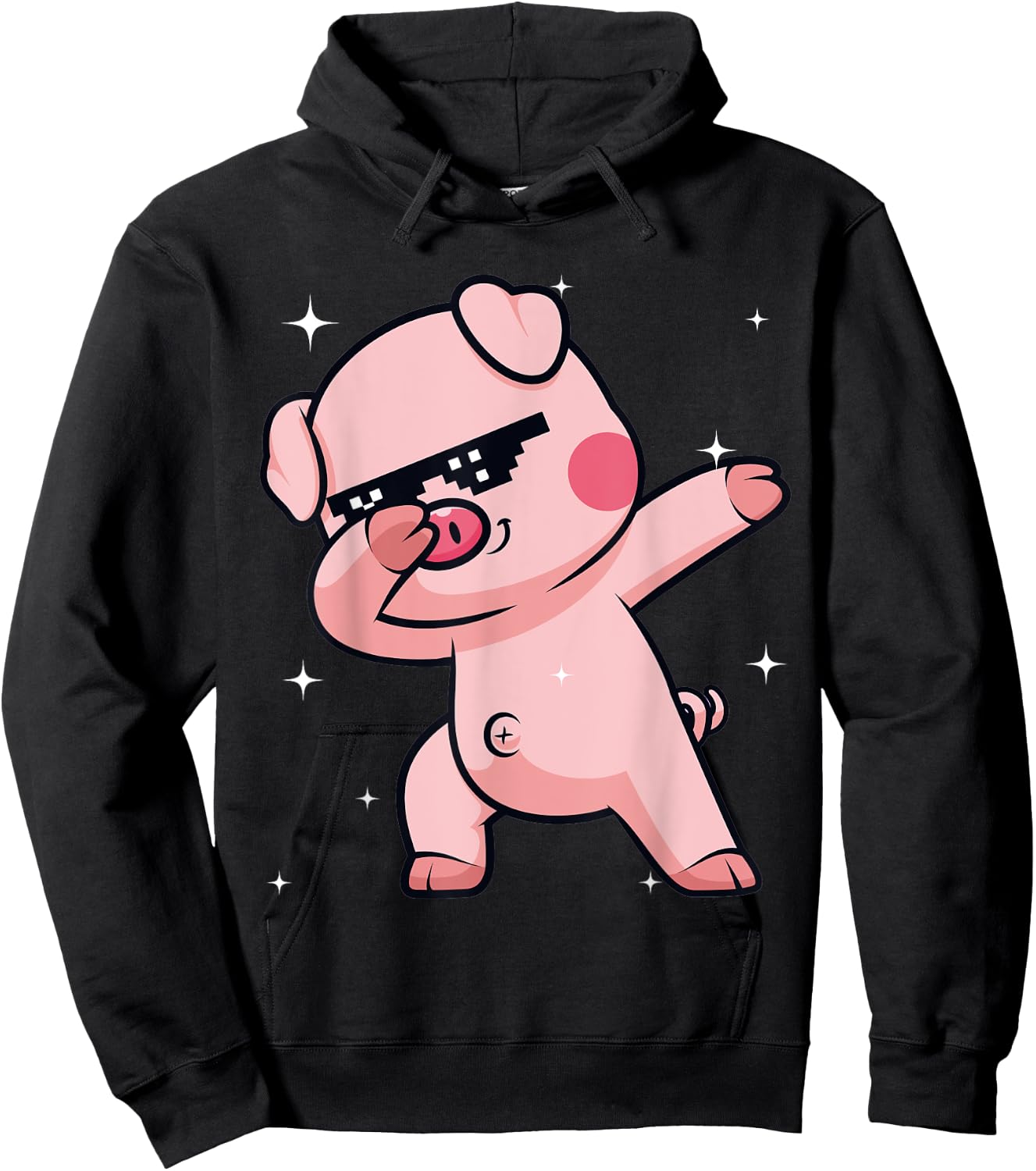 Men Women Kids Funny Pig Dabbing Animals Wildlife Parties Hoodie - Hoodie | Black