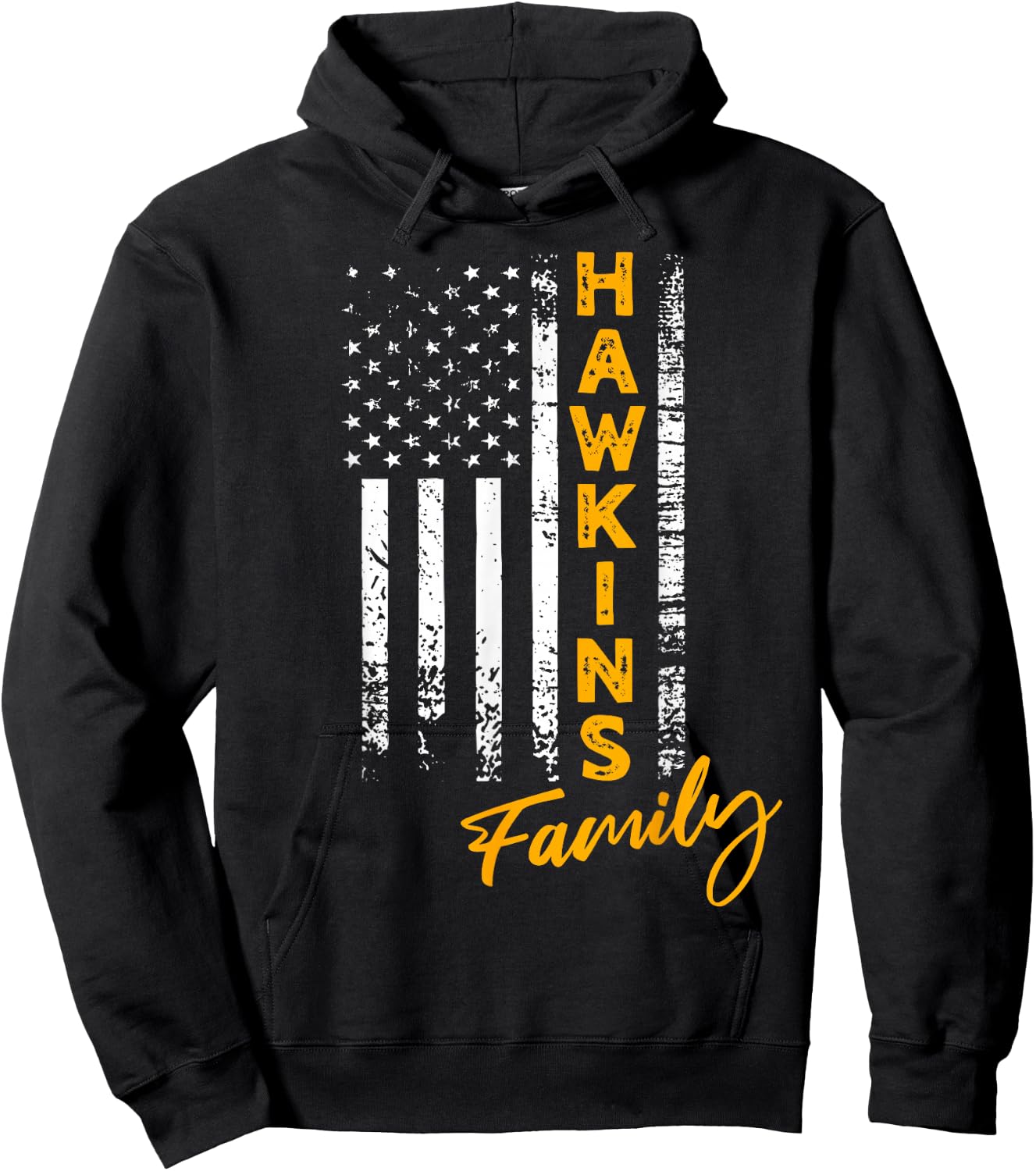 Hawkins Surname American Hawkins Last Name Hawkins Hoodie - Hoodie | Black