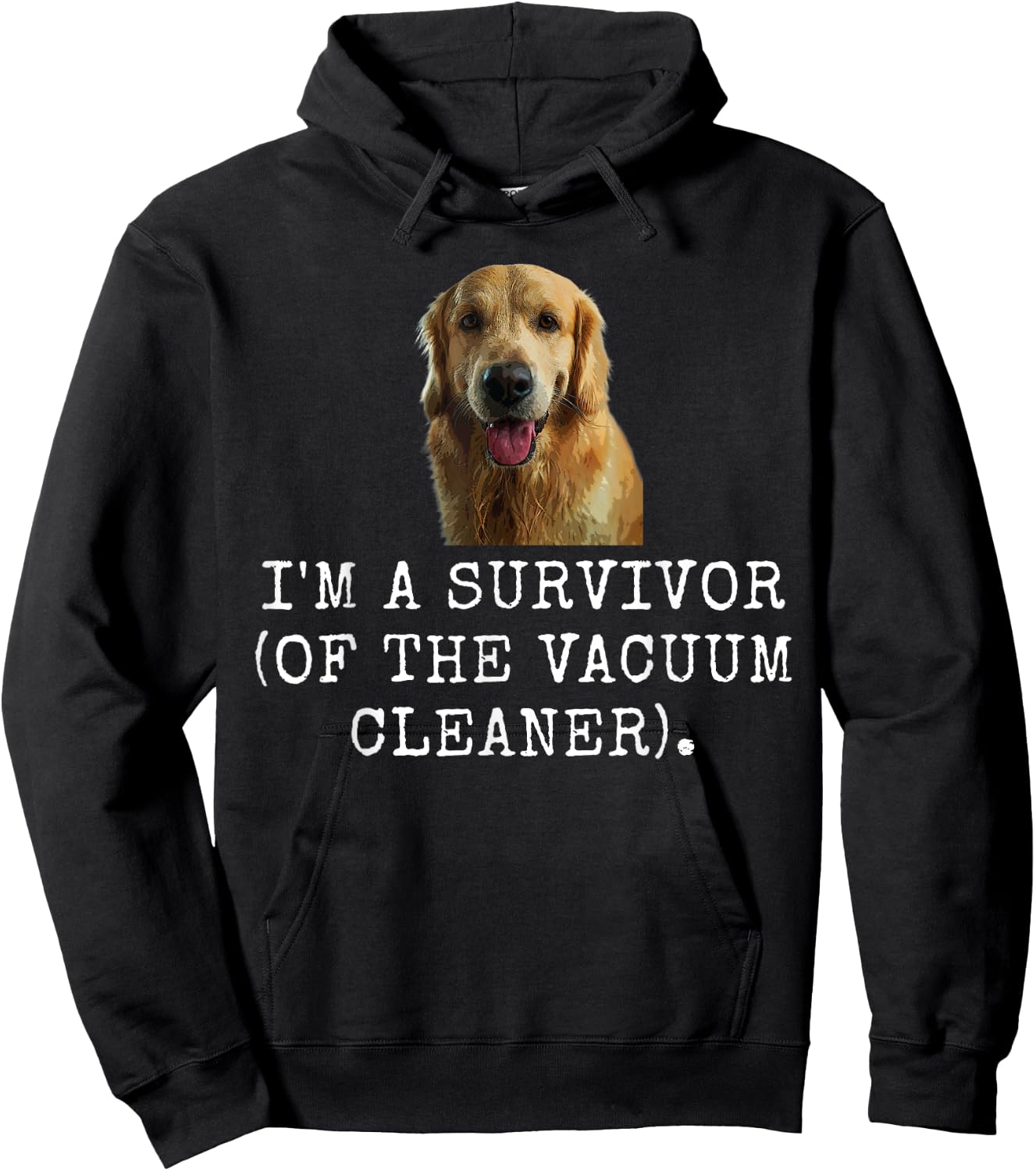 I'M A Survivor (Of The Vacuum Cleaner). Funny Dog Dad and D Hoodie - Hoodie | Black