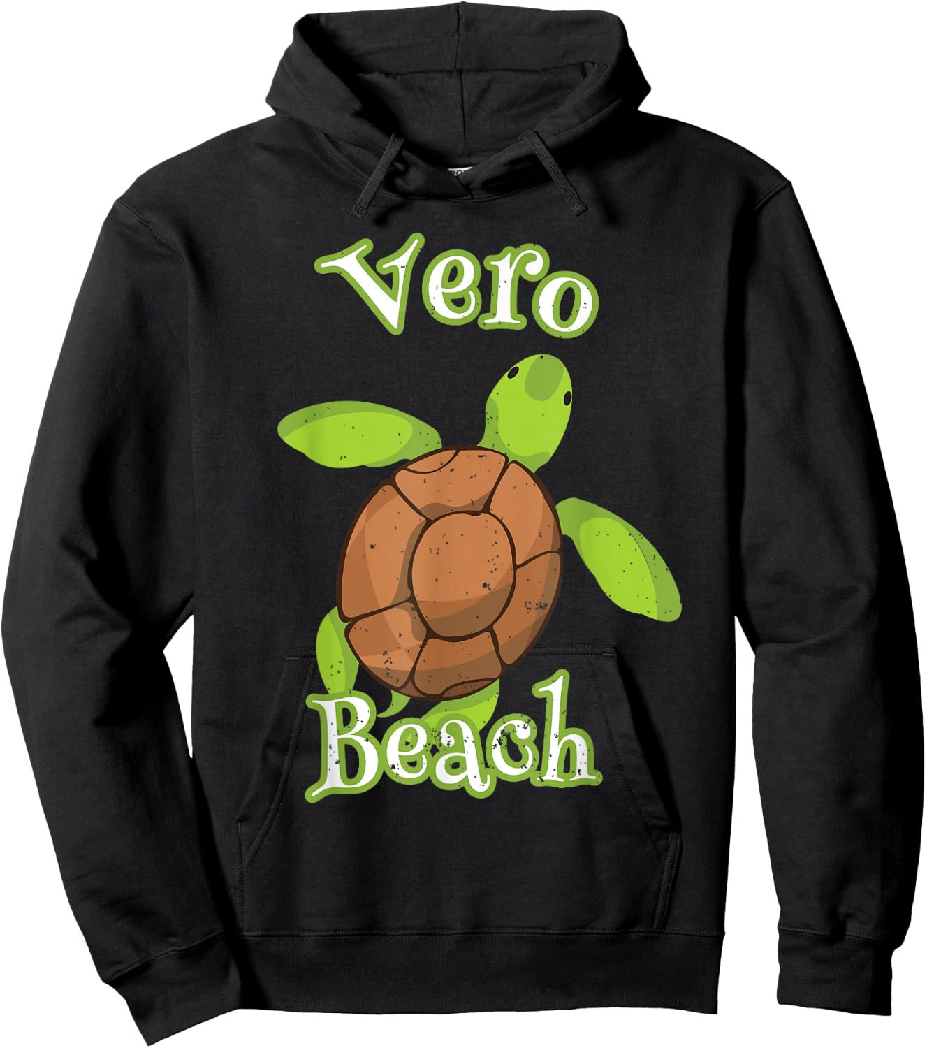 Vero Beach Florida Wildlife Cute Loggerhead Turtle Vacation Hoodie - Hoodie | Black