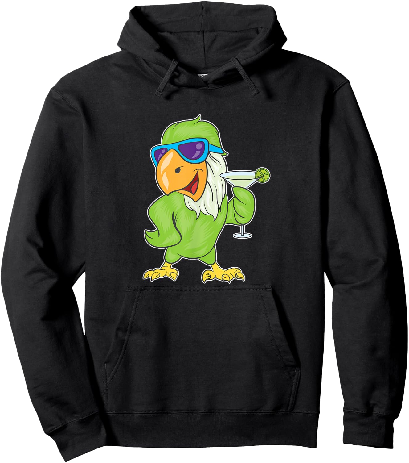 Parrots Tropical Drinking Margaritas Hoodie - Hoodie | Black