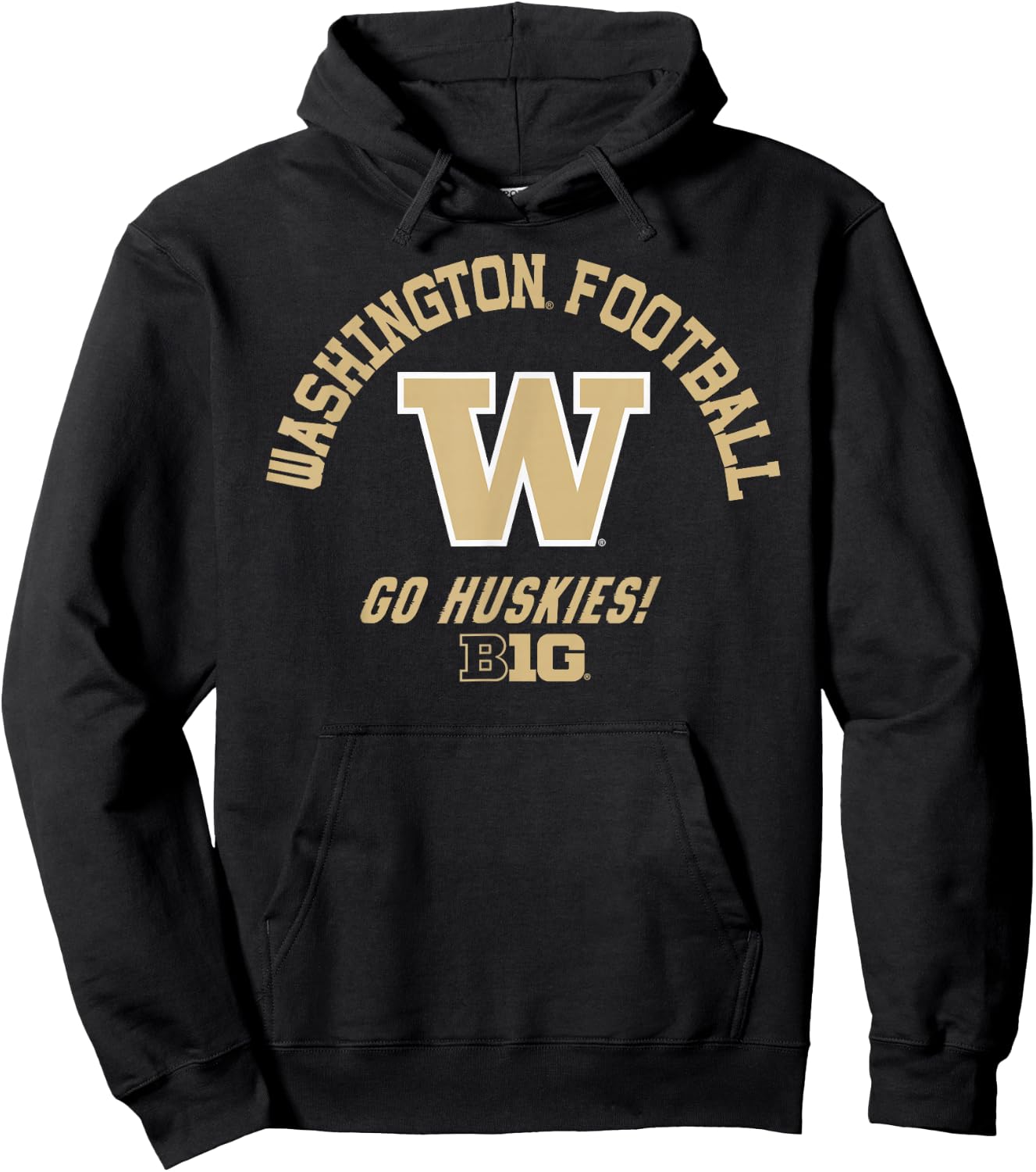 Elite Authentics -Youth Purple Washington Huskies NCAA Football , Small, Short Sleeve, , Classic Fit, Polyester 100% Hoodie - Hoodie | Black