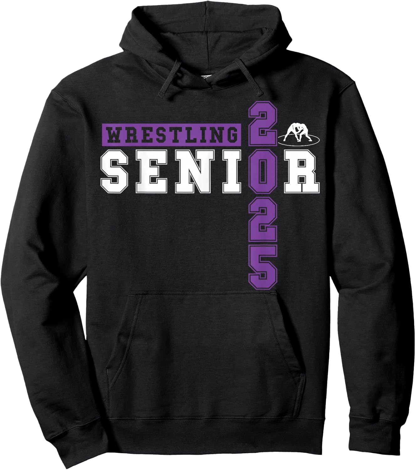Wrestling Senior Night Wrestling Senior 2025 Graduation 52 Hoodie - Hoodie | Black