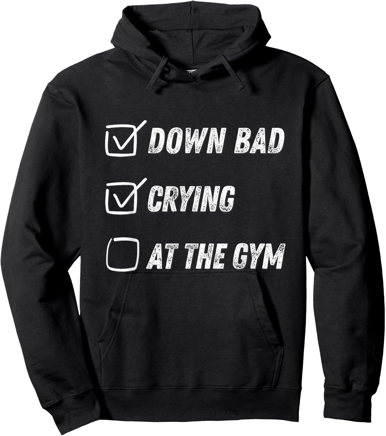Down Bad Crying at The Gym Hoodie - Hoodie | Black