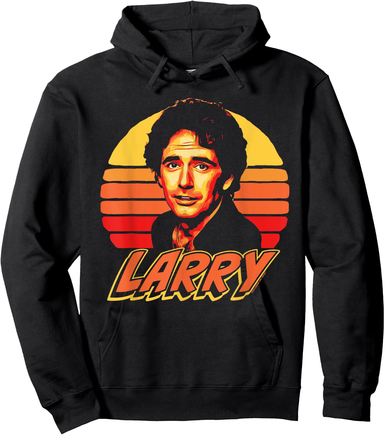 Larry Retro Three's Company Vintage Seventies/Eighties Vibe Hoodie - Hoodie | Black