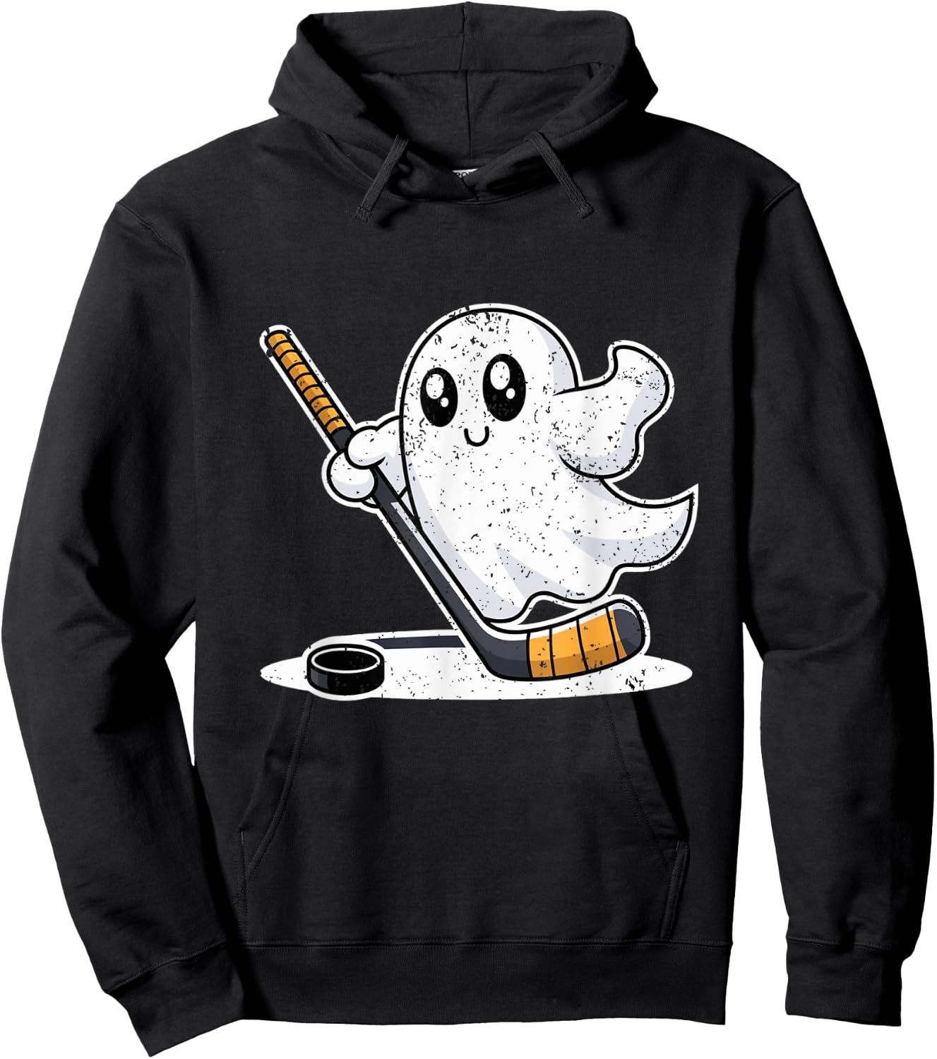 Ghost Playing Ice Hockey Halloween Costume Sports Men Boys Hoodie - Hoodie | Black