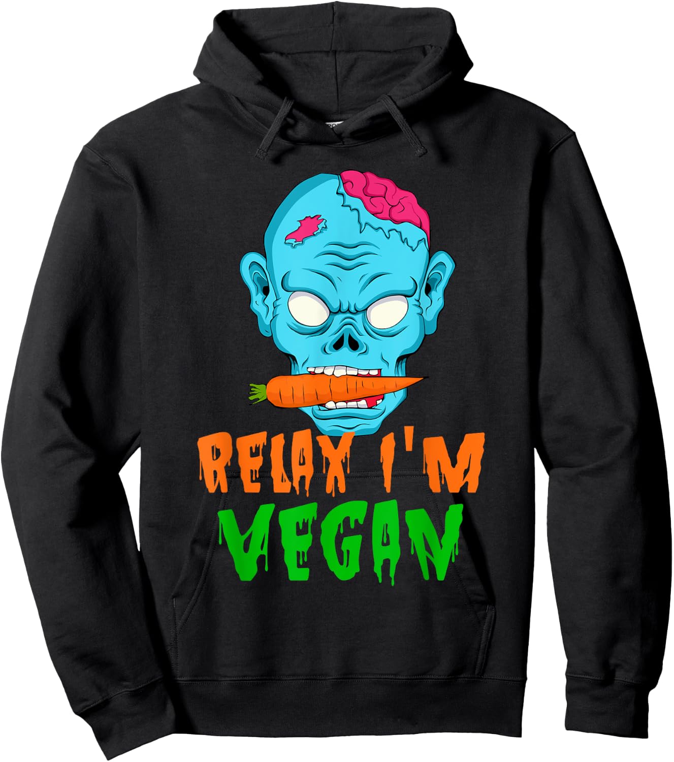 Veganism Halloween Relax I'm Vegan Vegetarian Costume Gift Hoodie - Hoodie | Black