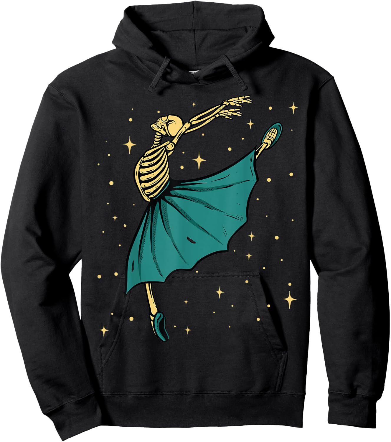 Beautiful Dancing skeleton woman Ballet dance Halloween 2021 Hoodie - Hoodie | Black