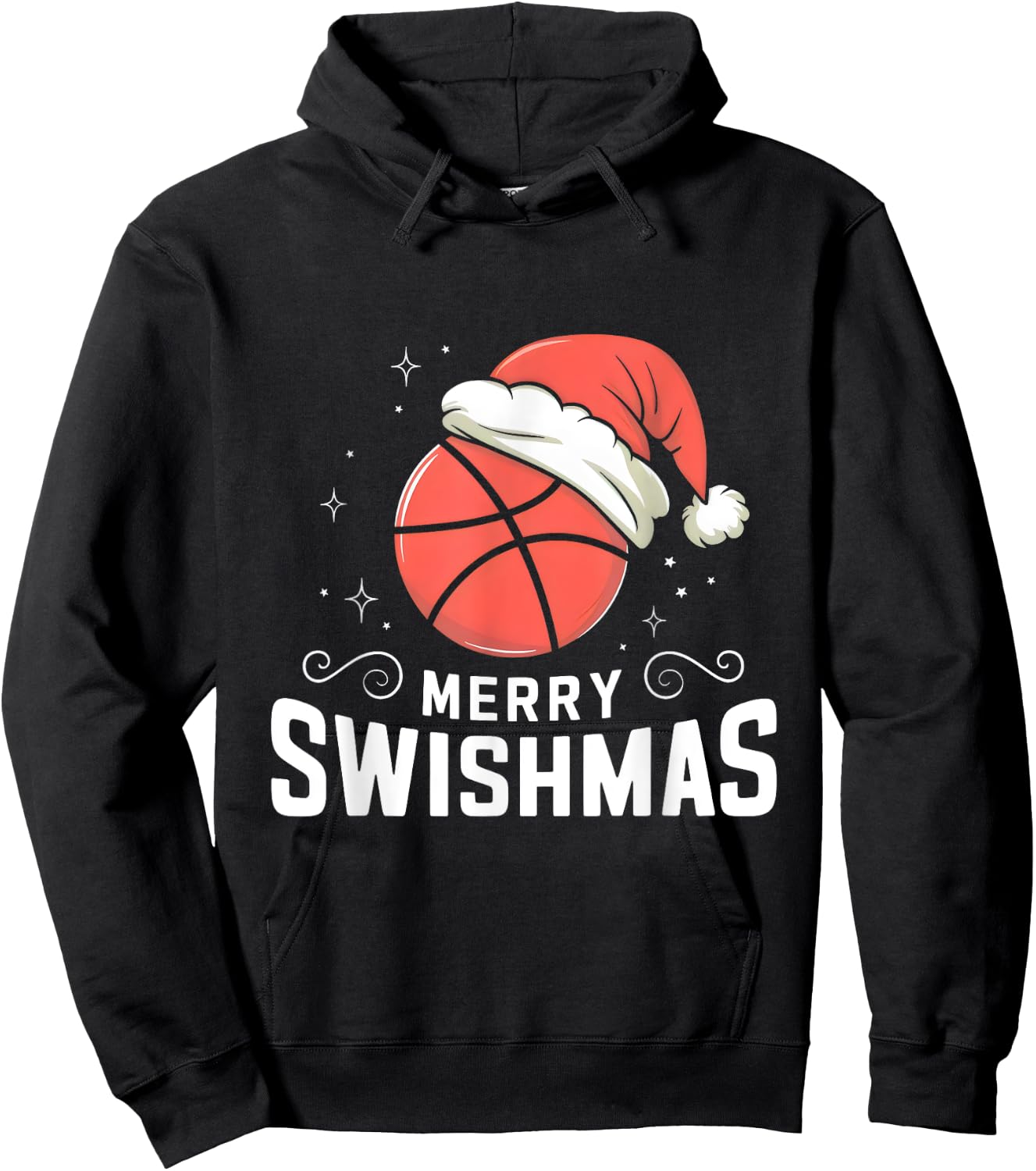 Funny Merry Swishmas Ugly Christmas Basketball Player Xmas Hoodie - Hoodie | Black