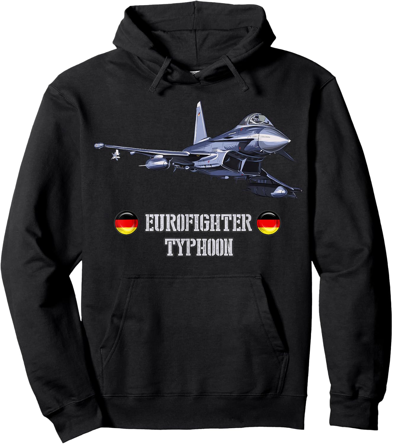 German Figher Aircraft Eurofighter Typhoon Hoodie - Hoodie | Black