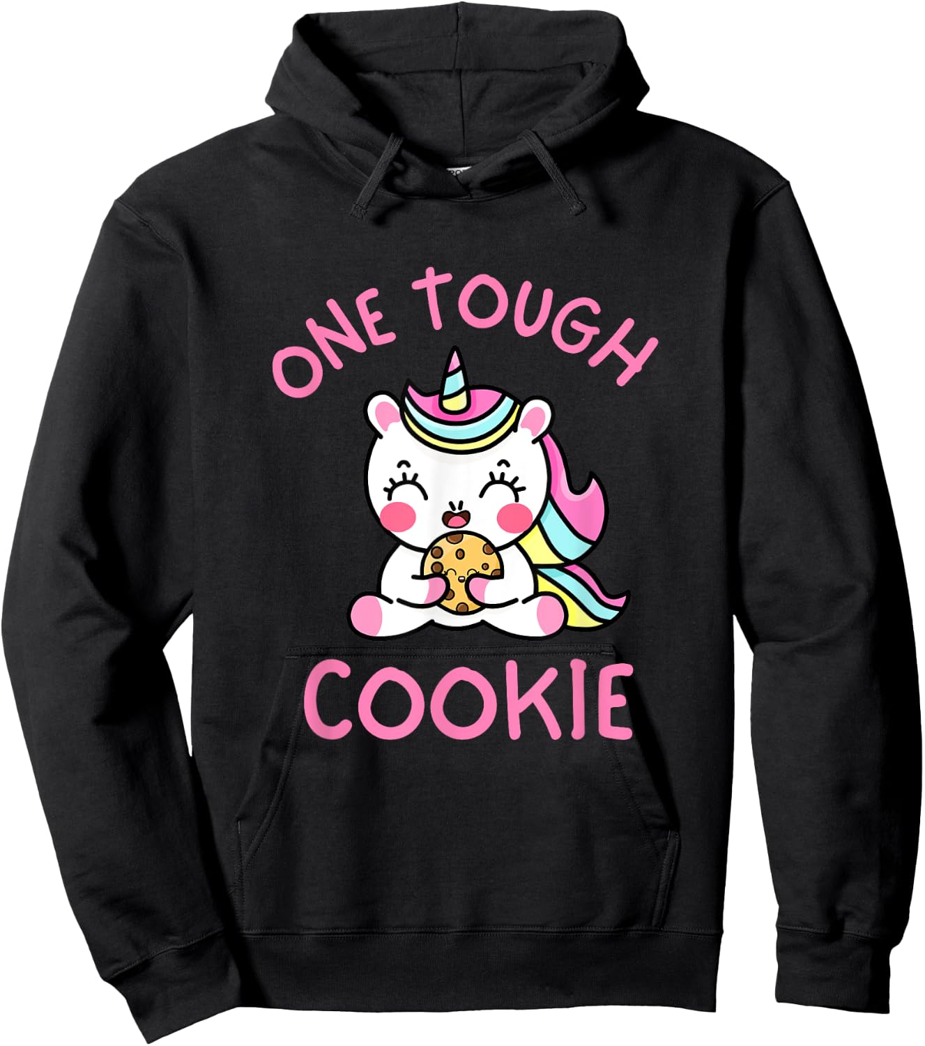 One Tough Cookie Cute Kawaii Unicorn Kids Toddler Girls 5T Hoodie - Hoodie | Black