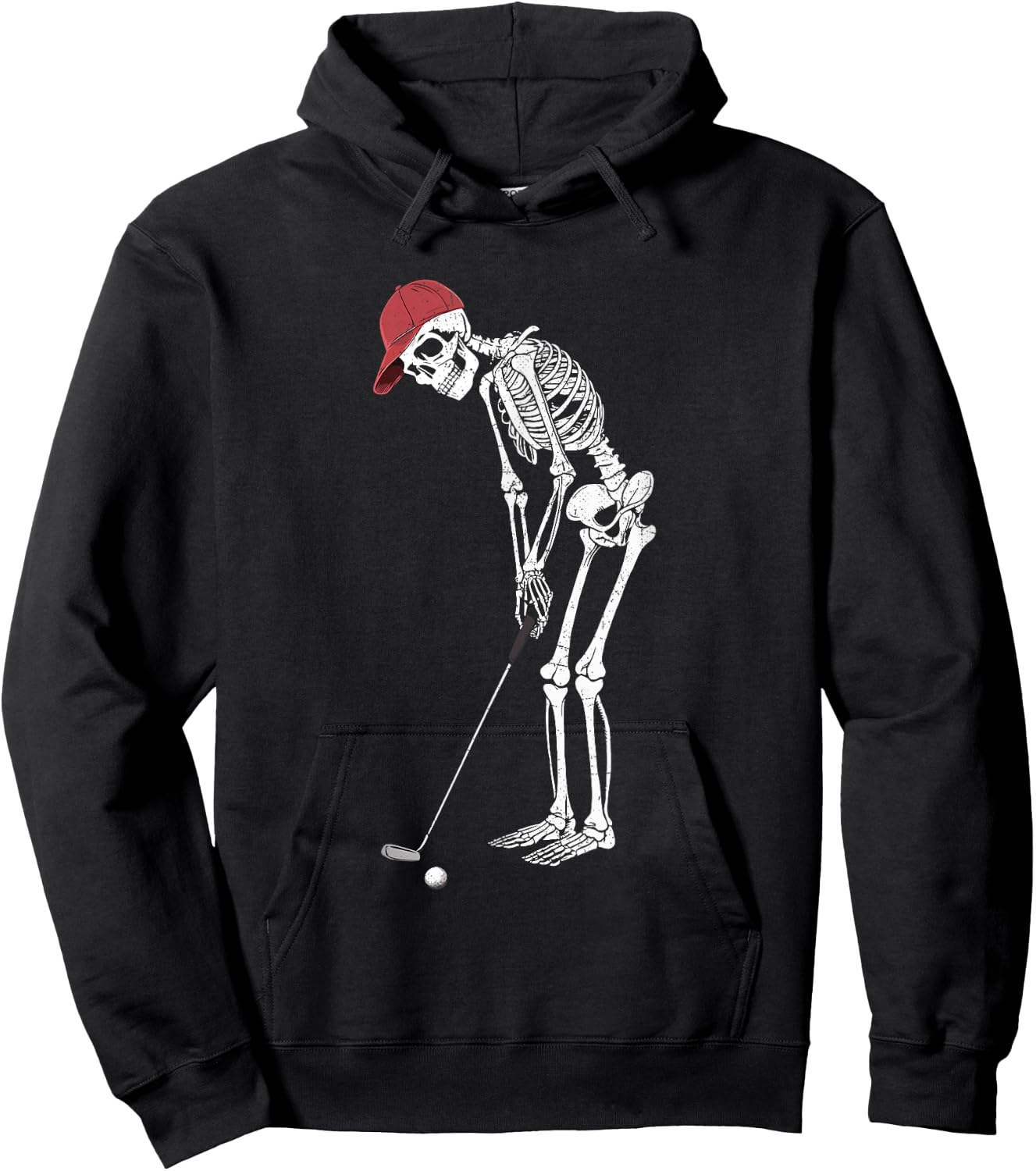 Golf Skeleton Halloween Player Catcher Boys Kids Hoodie - Hoodie | Black