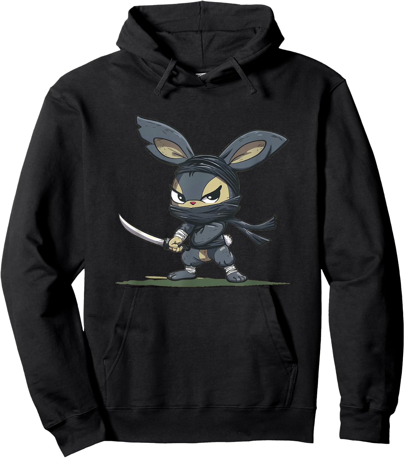 Amazing Ninja Bunny Graphic for a Cool Adventure Hoodie - Hoodie | Black