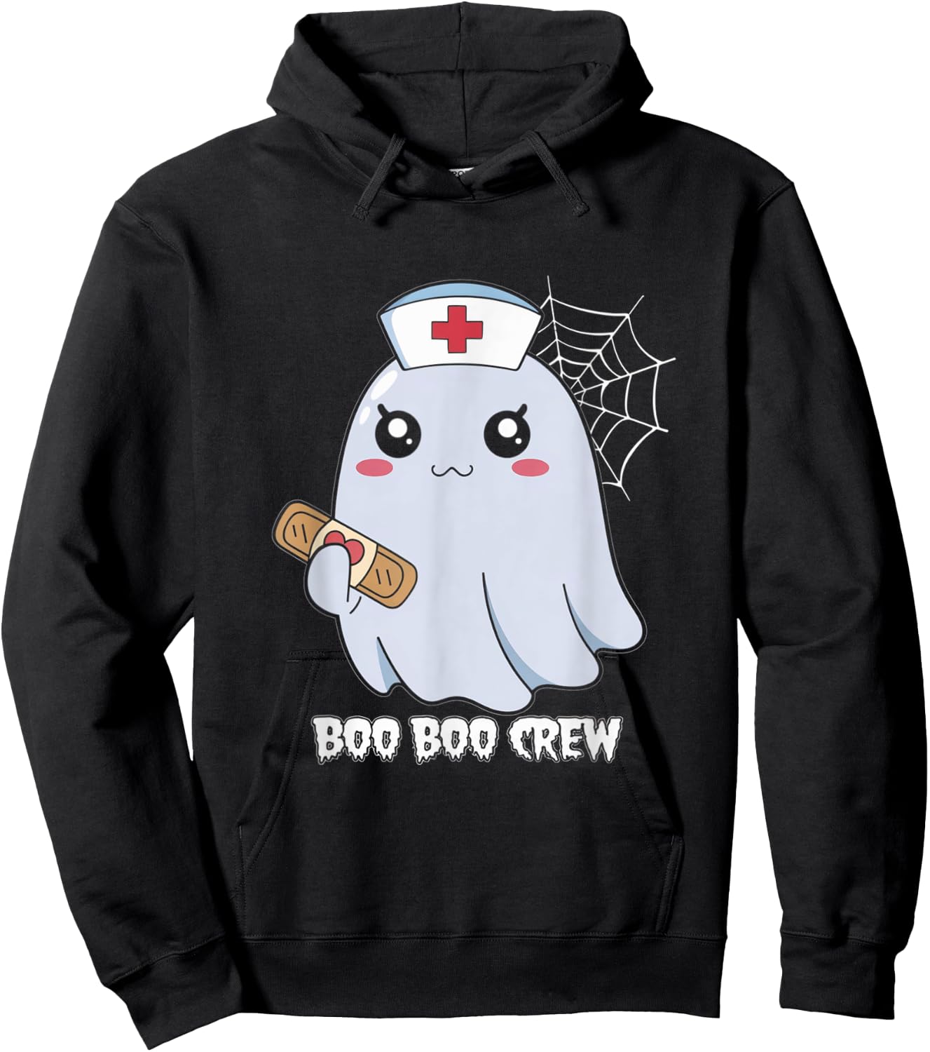 Funny Boo Boo Crew Ghost Nurse Paramedic Halloween Party Hoodie - Hoodie | Black