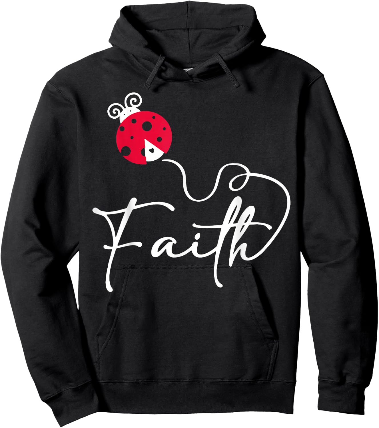 Faith Ladybug Insect Bug Jesus Christian Men Women Kids Hoodie - Hoodie | Black