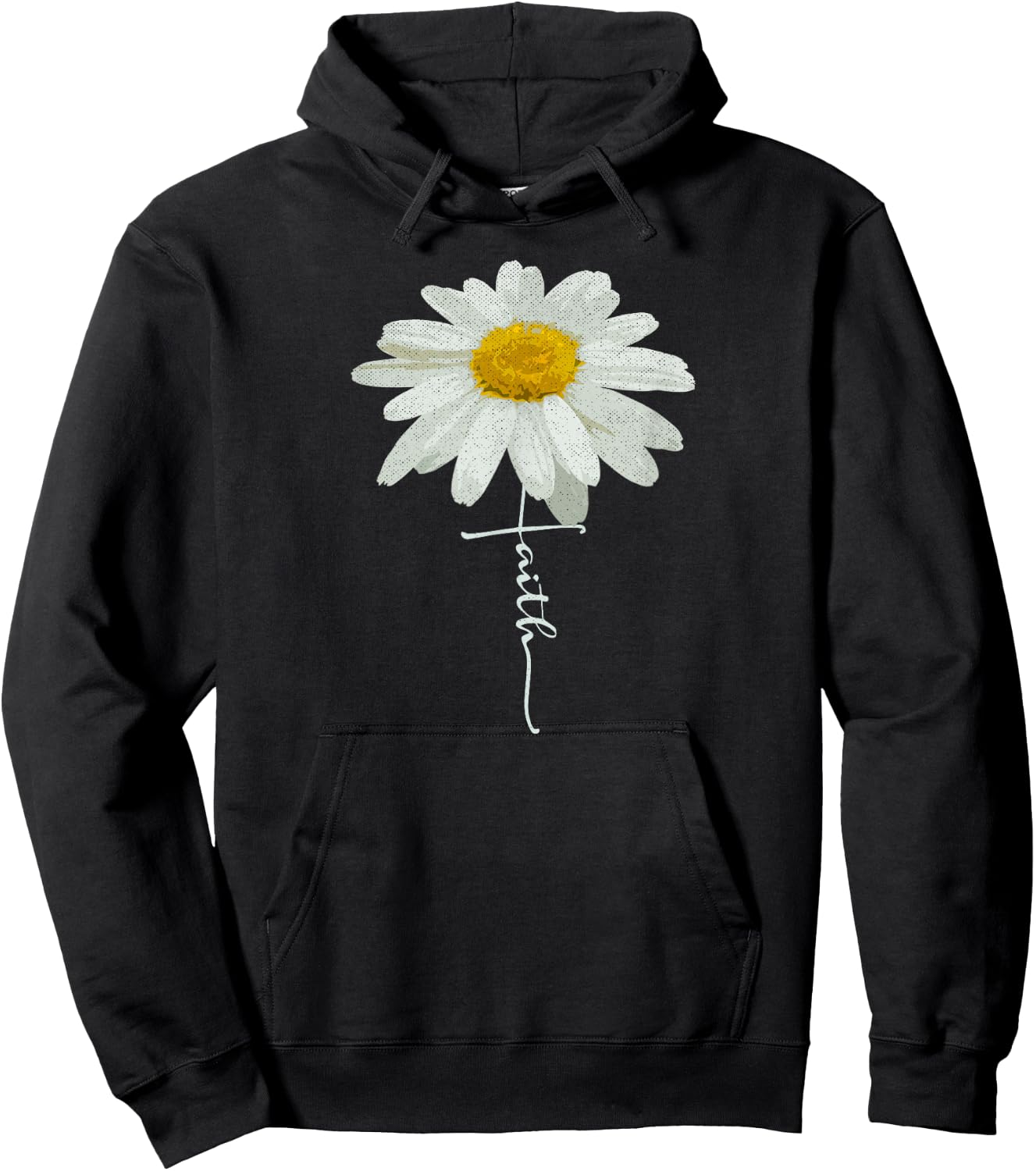 Christian Faith Cross Daisy Flower, Christian Men Women Hoodie - Hoodie | Black