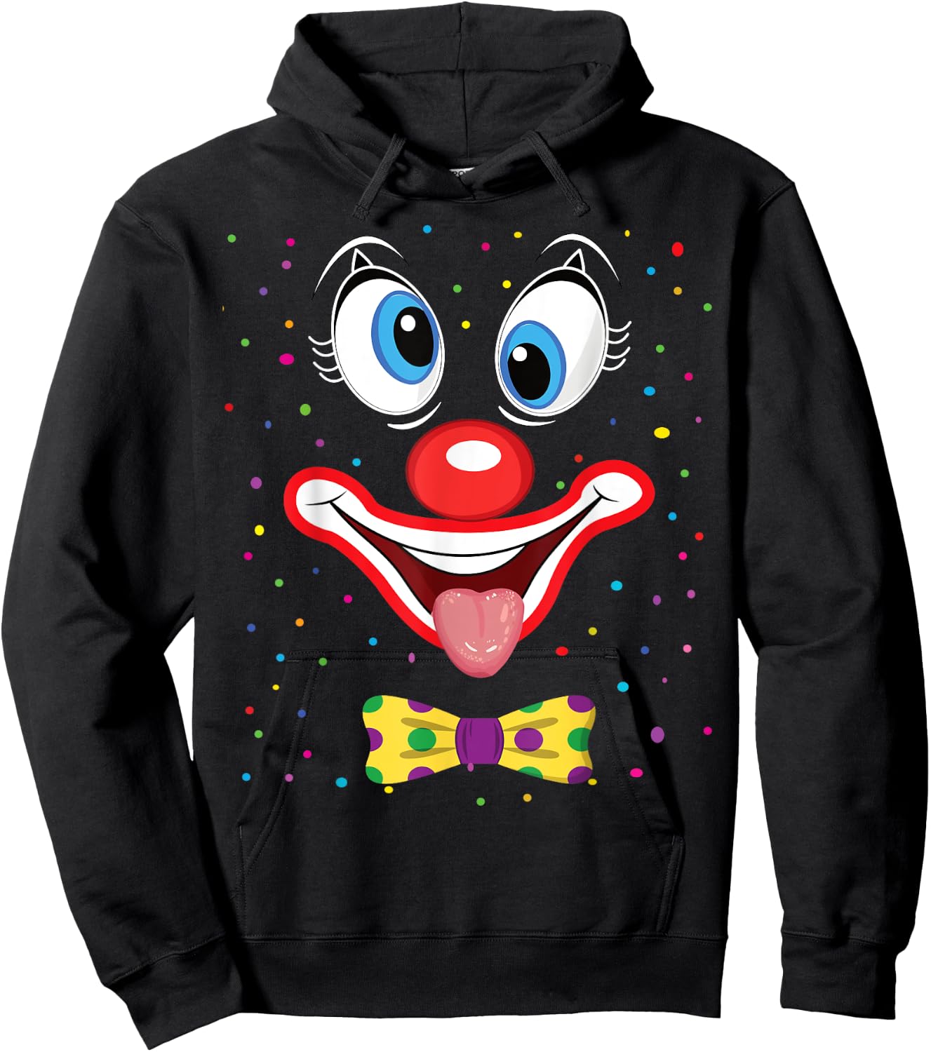 Carnival Clown Face Circus Costume Kids Men Women Carnivals Hoodie - Hoodie | Black