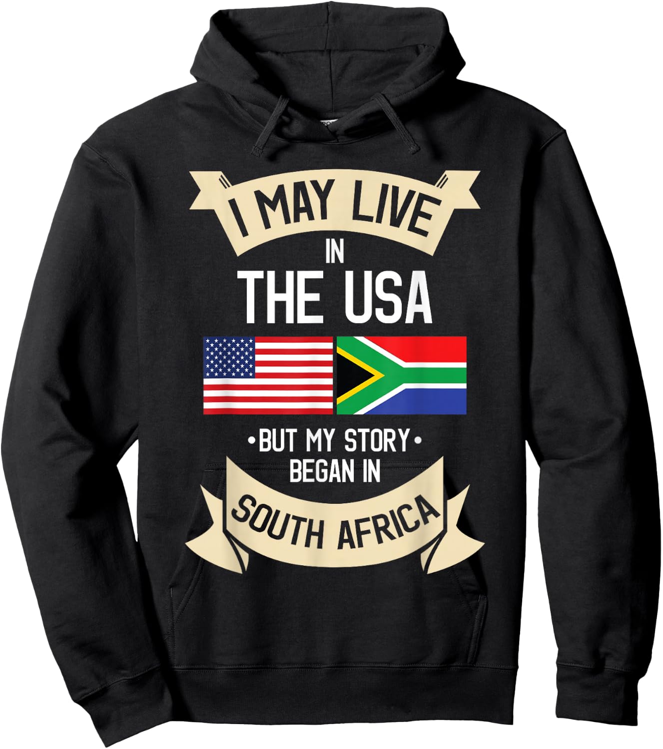 South Africa American Flag USA South African Roots Gifts Women Girls Kids Men Hoodie - Hoodie | Black