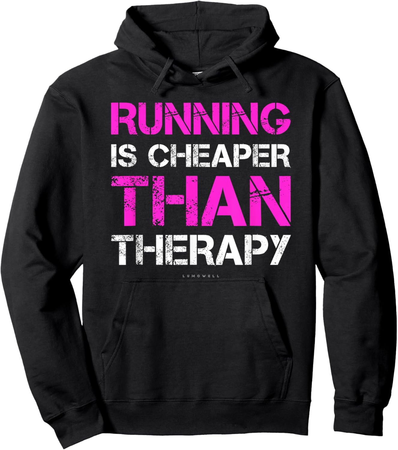 Funny Running Shirts. Running Is Cheaper Than Therapy Hoodie - Hoodie | Black