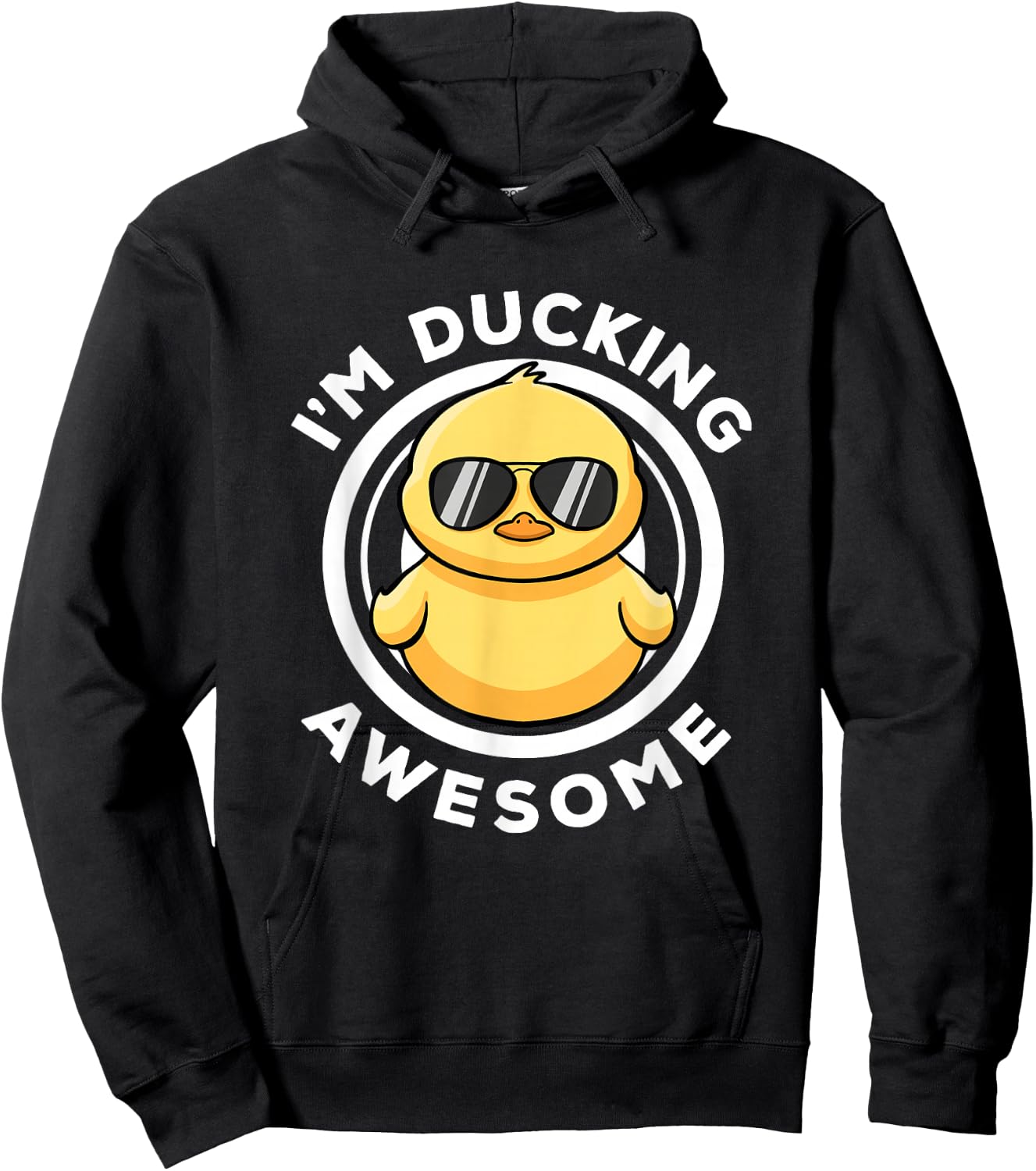 I'm Ducking Awesome I Love Duck Lovers Funny Rubber Duck Hoodie - Hoodie | Black