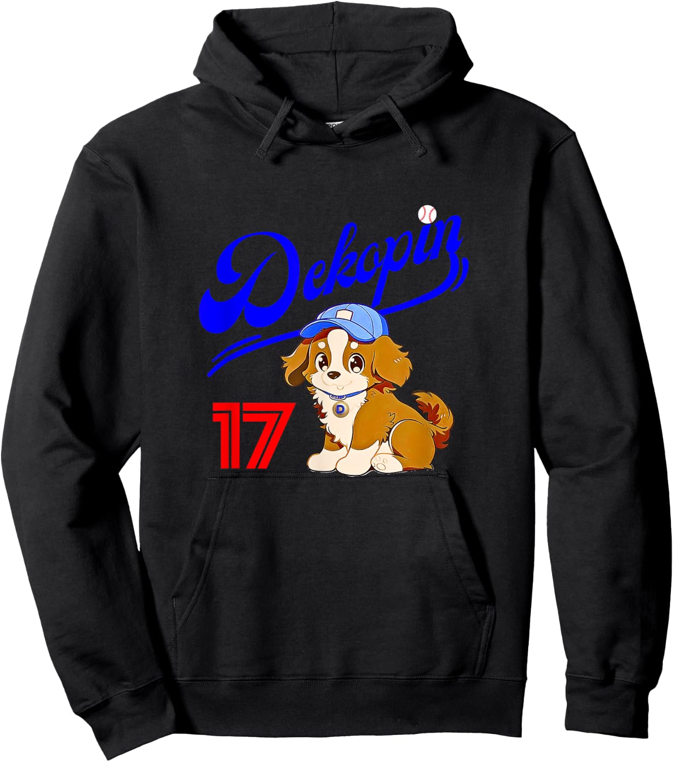 Decopin, Decoy, Dog Shirt, No.17, Otani, Pet Dog, Koi Kerhondier, Baseball Game, Decoy Hoodie - Hoodie | Black