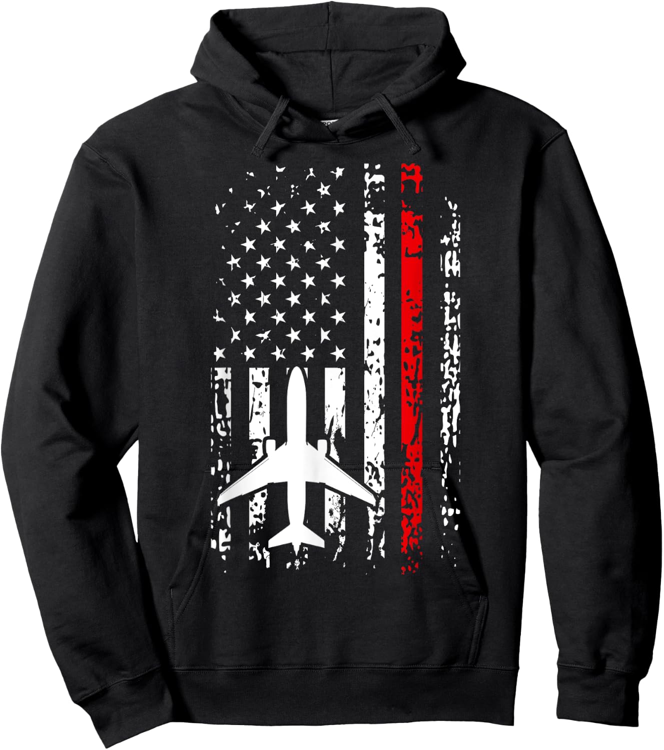 Airport Firefighter Shirt Thin Red Line Airport Fireman Gift Hoodie - Hoodie | Black