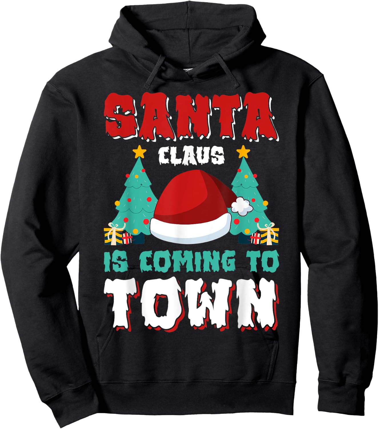 Santa Claus Is Coming To Town Hoodie - Hoodie | Black