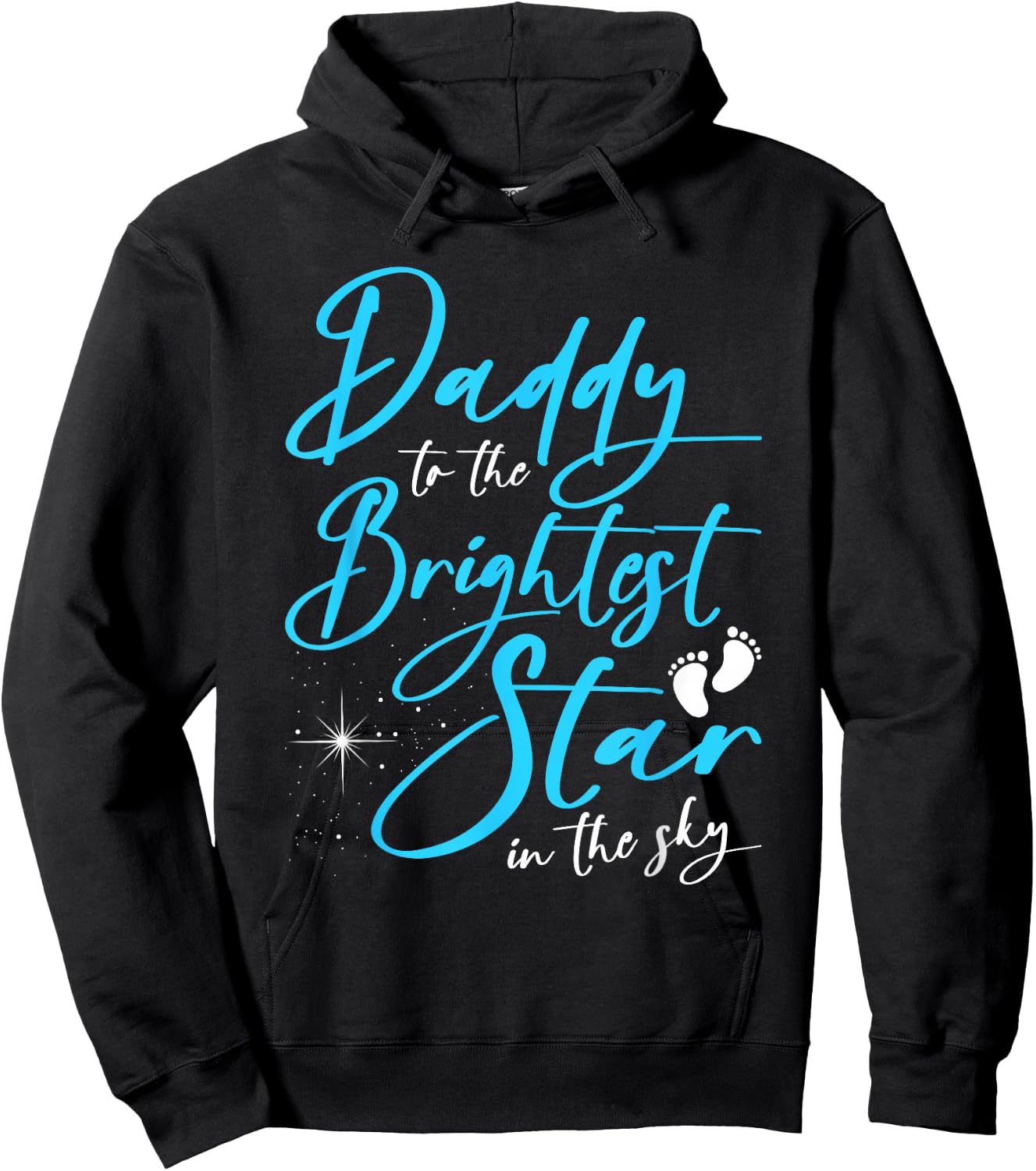 Angel Baby Dad - Daddy To The Brightest Star Infant Loss Hoodie - Hoodie | Black