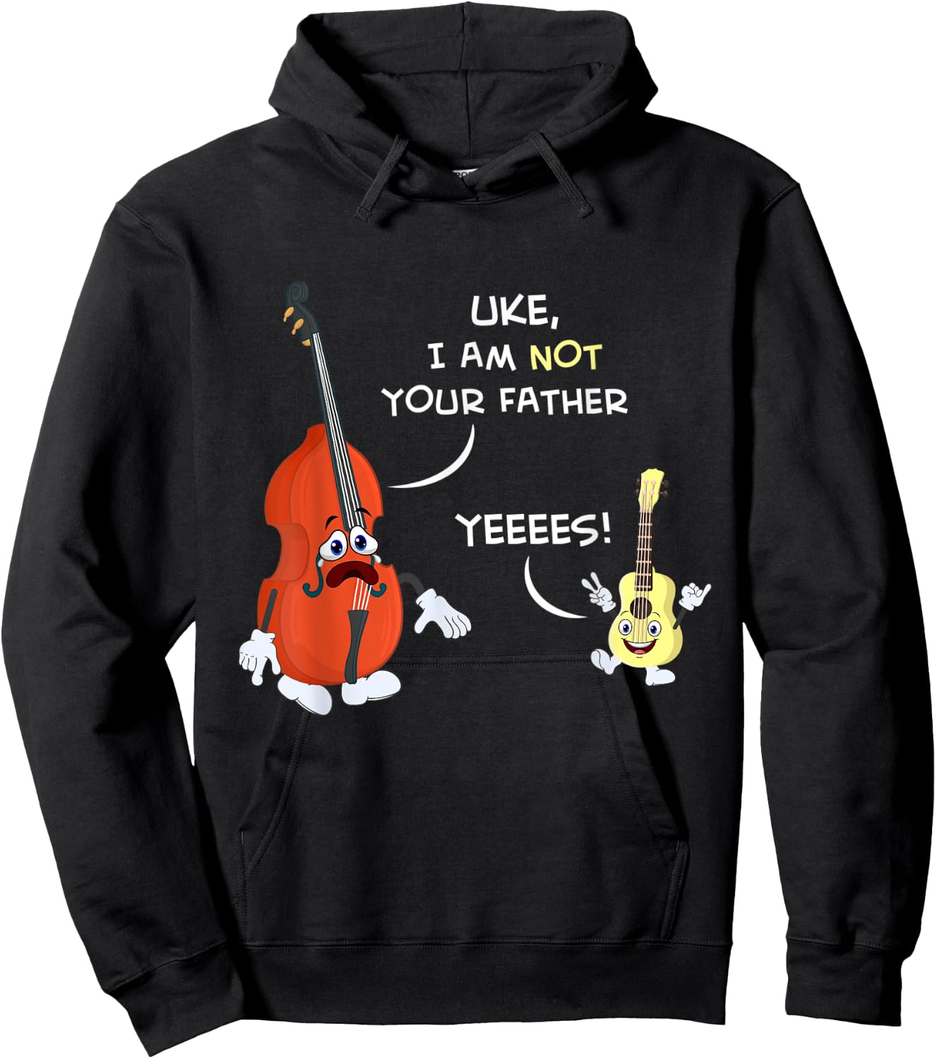 Uke I Am Not Your Father Funny Ukulele Player Gift Hoodie - Hoodie | Black