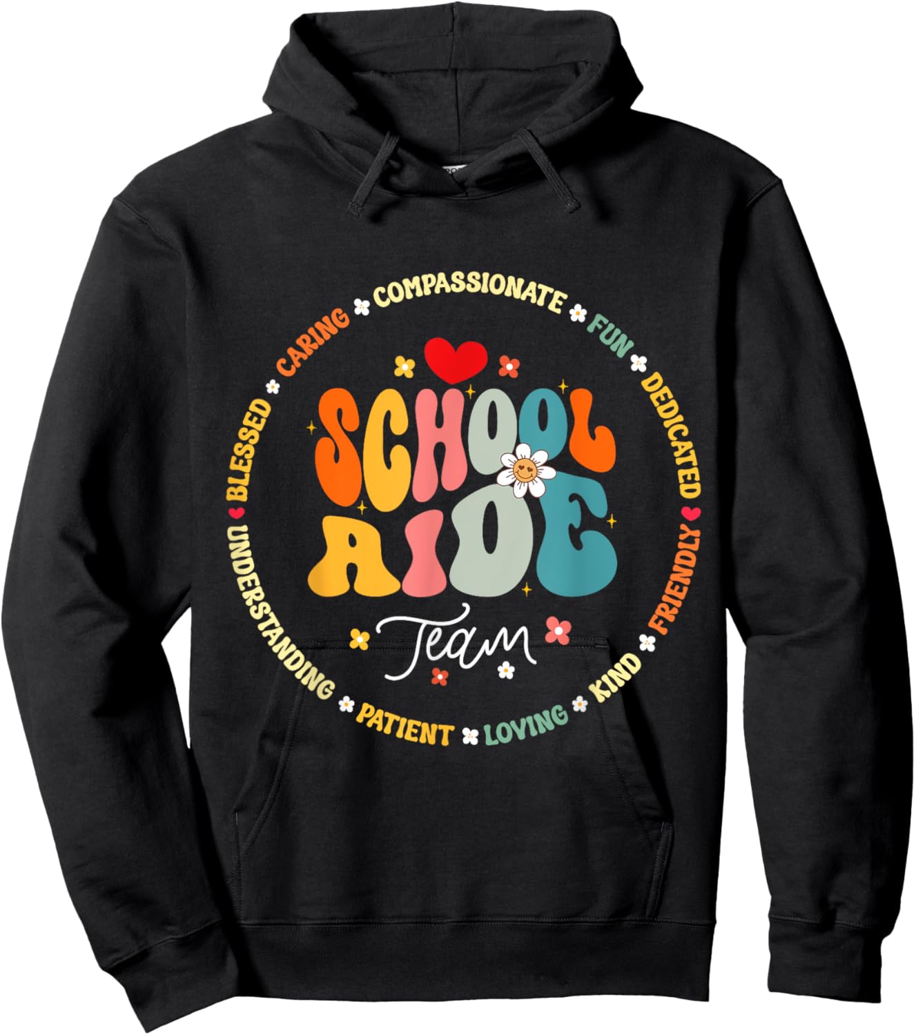School Aide Team Funny Back To School Teacher Assistant Hoodie - Hoodie | Black