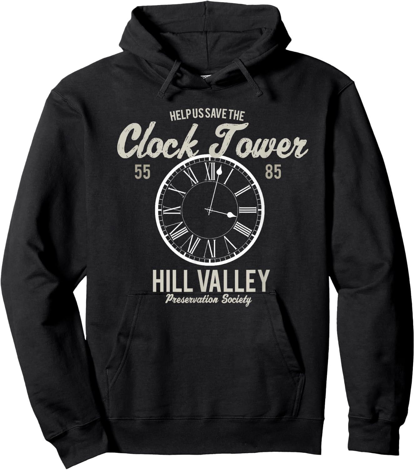 Save the Clock Tower Hill Valley Preservation Society 1985 Hoodie - Hoodie | Black