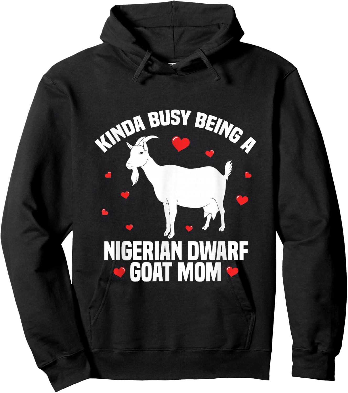 Goat Mama Owner Stuffed Animal Nigerian Dwarf Goat Mom Hoodie - Hoodie | Black