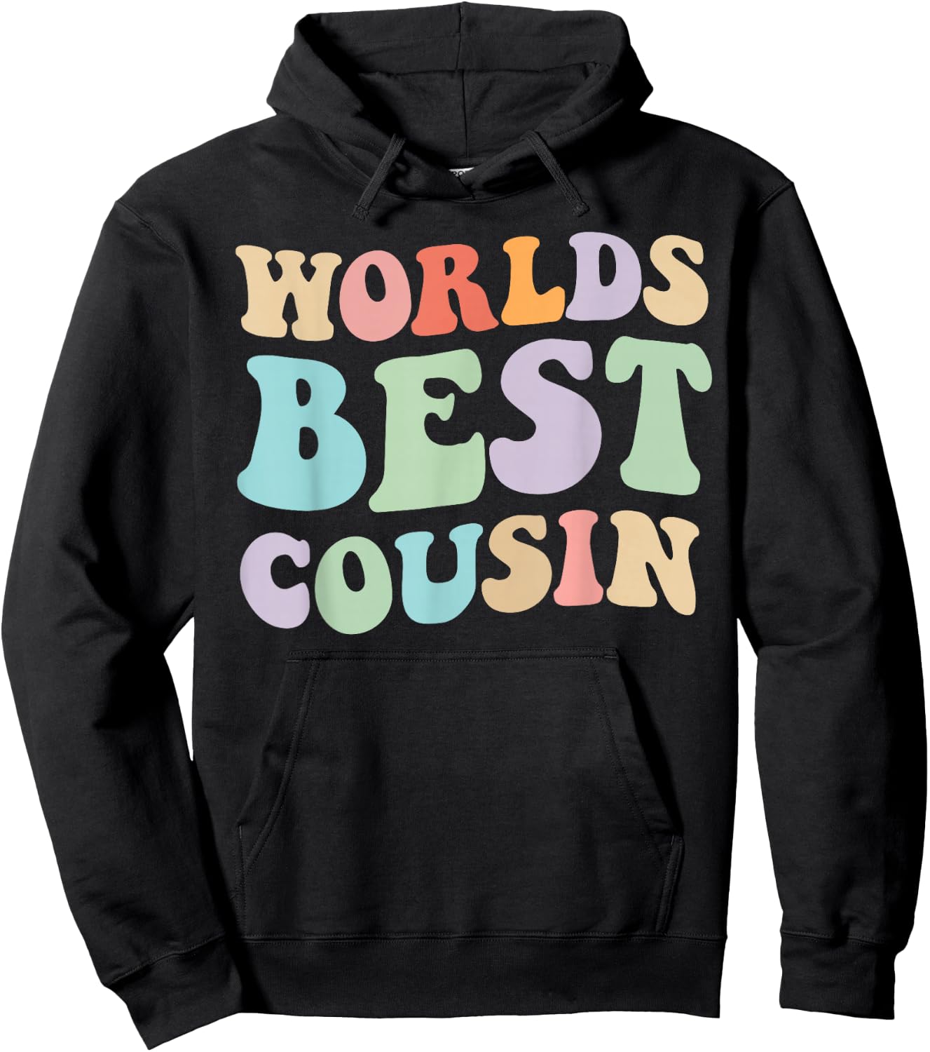 World's Best Cousin Retro Graphic – Fun and Colorful Cousin Hoodie - Hoodie | Black