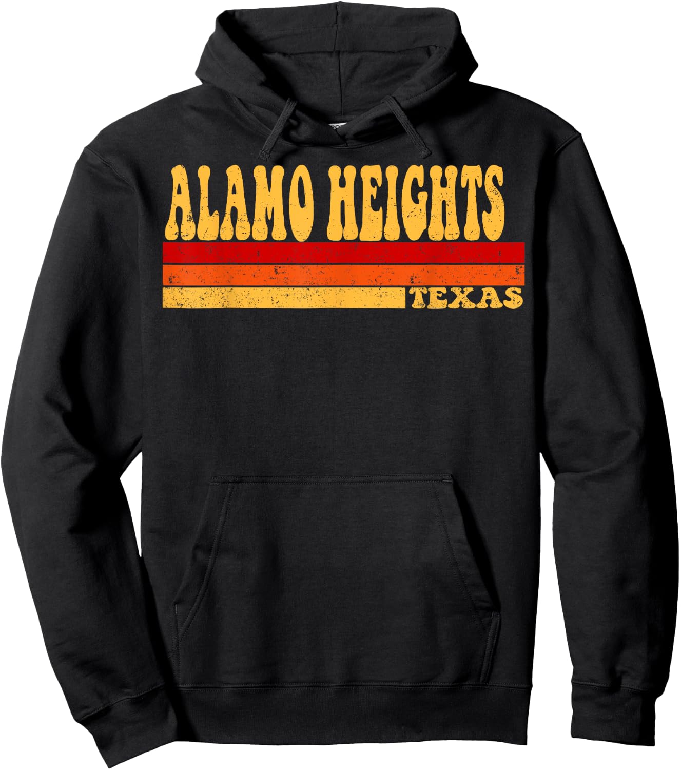 ALAMO HEIGHTS Texas City Vintage Roots Retro Design 70s 80s Hoodie - Hoodie | Black