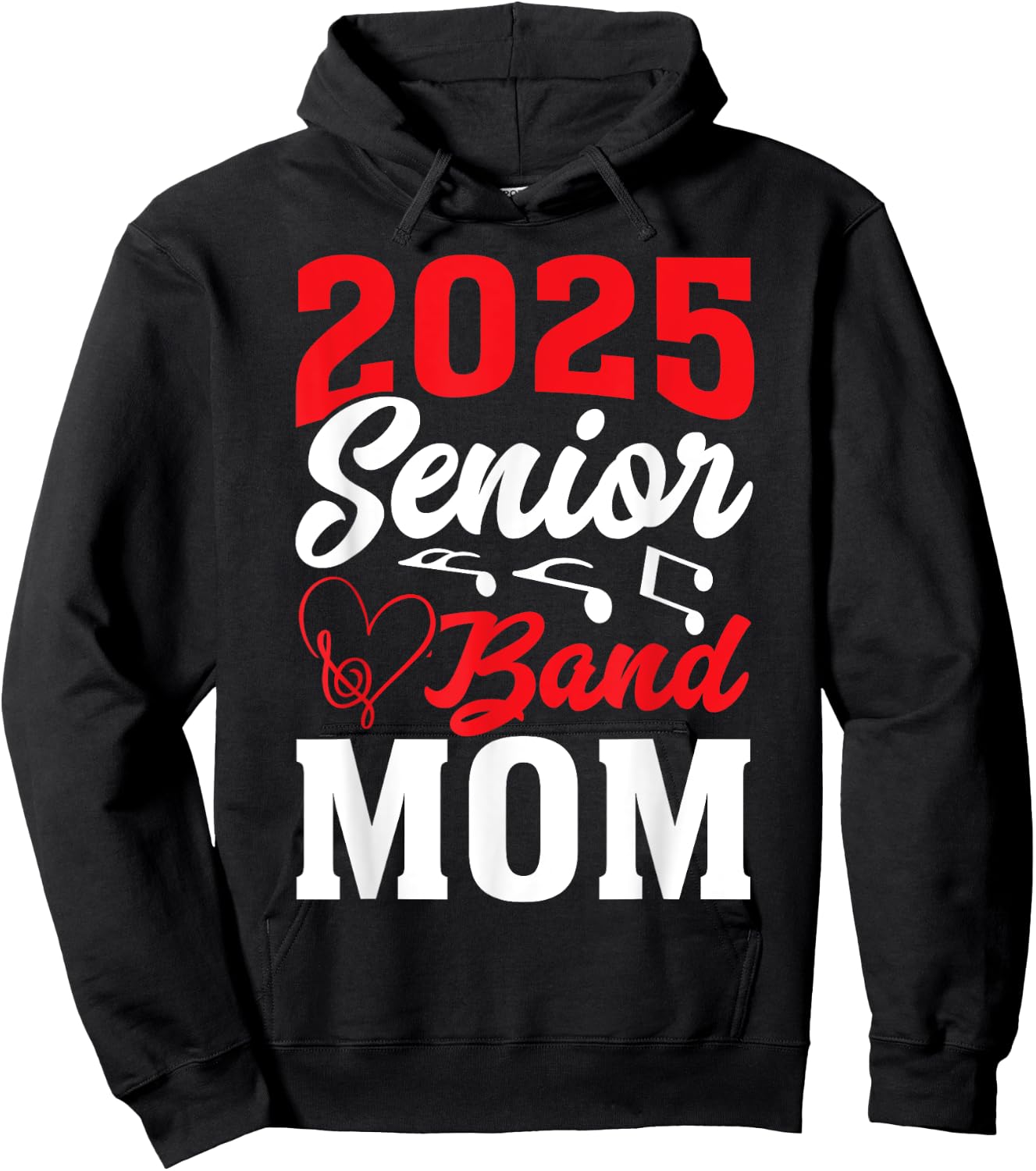 2025 Band Senior Mom Class of 2025 Graduation Hoodie - Hoodie | Black