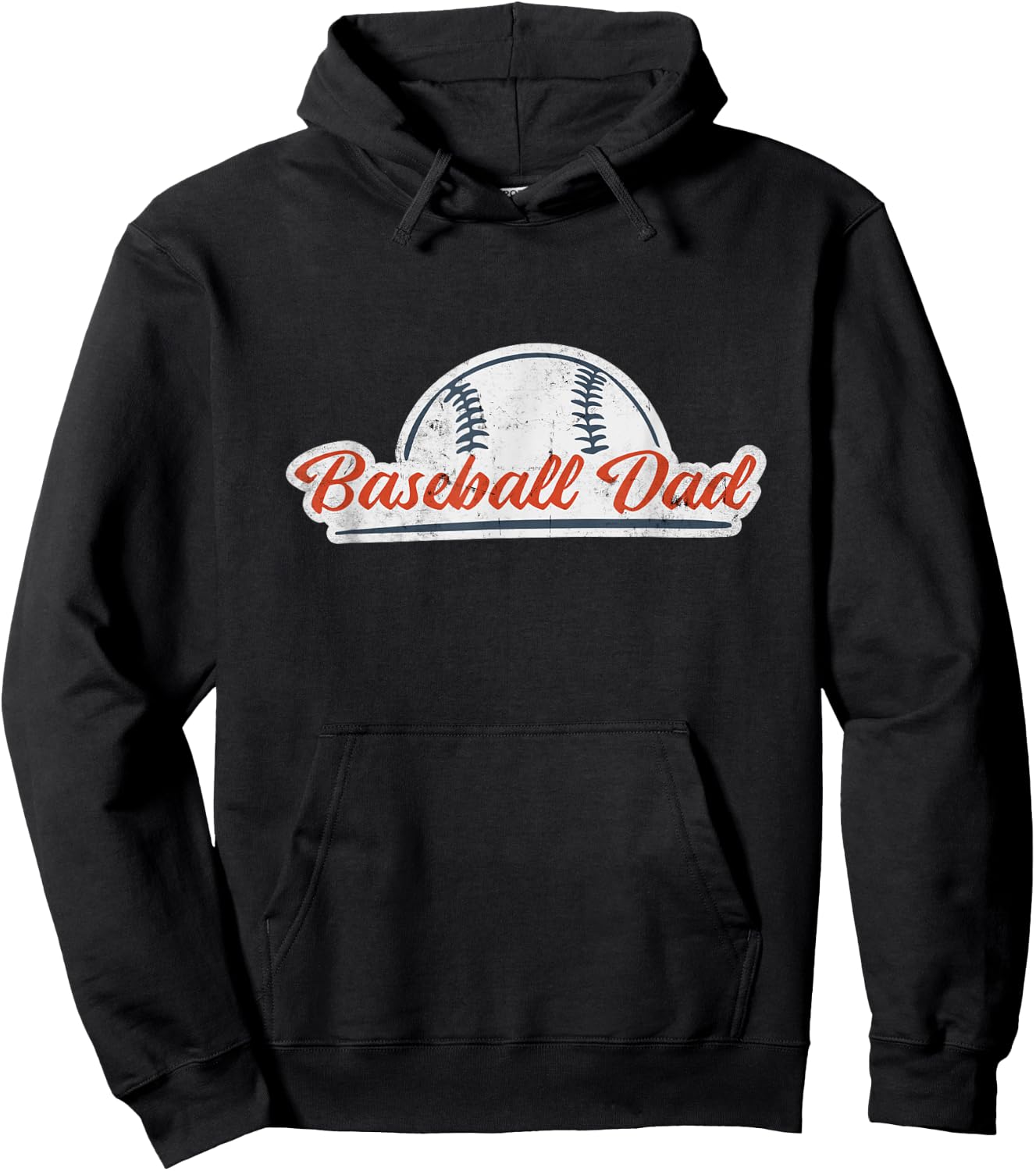 Baseball Dad Cool Simple Vintage Look Sports Graphic Hoodie - Hoodie | Black
